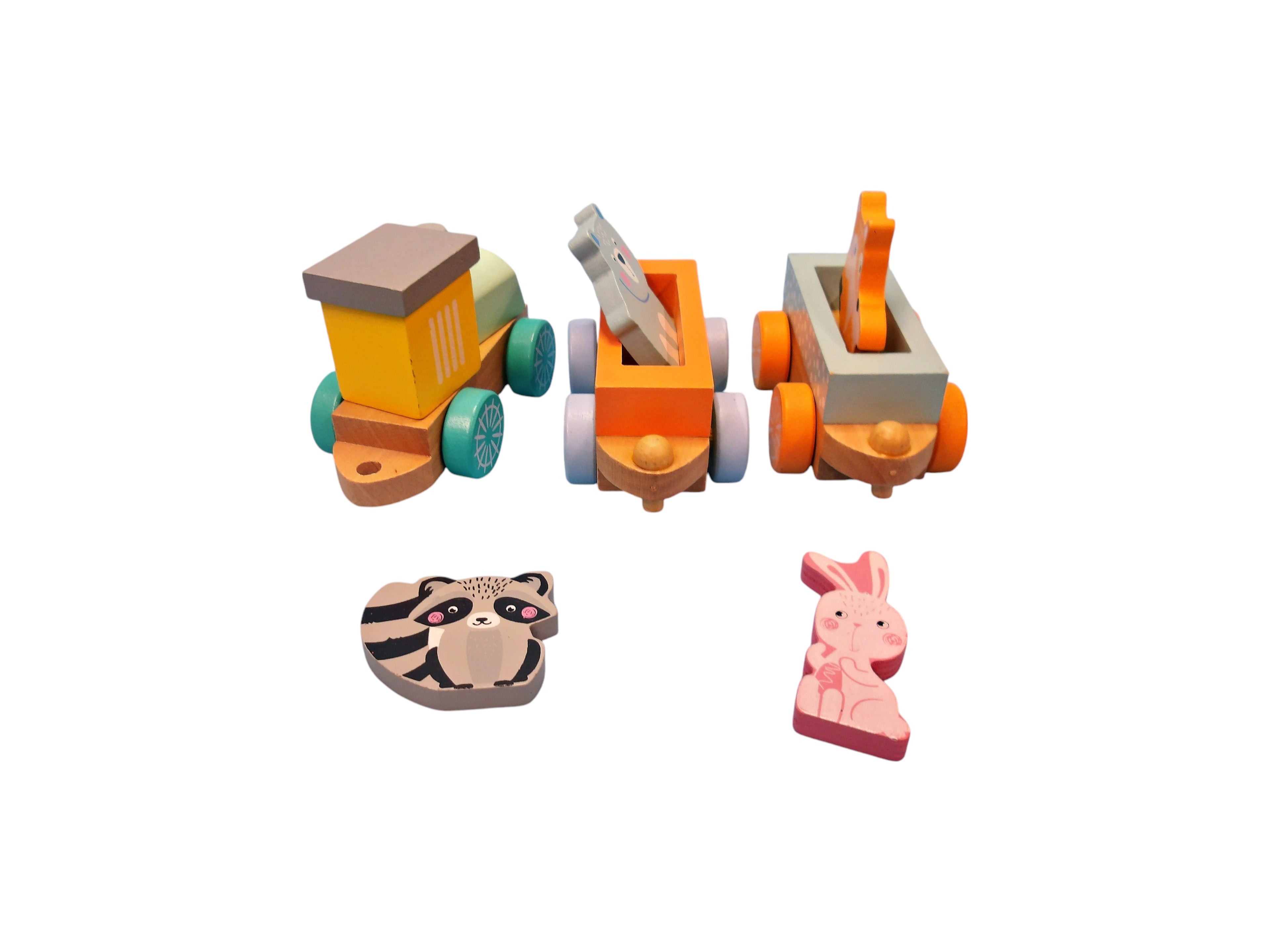 Train en bois wagons emboitables