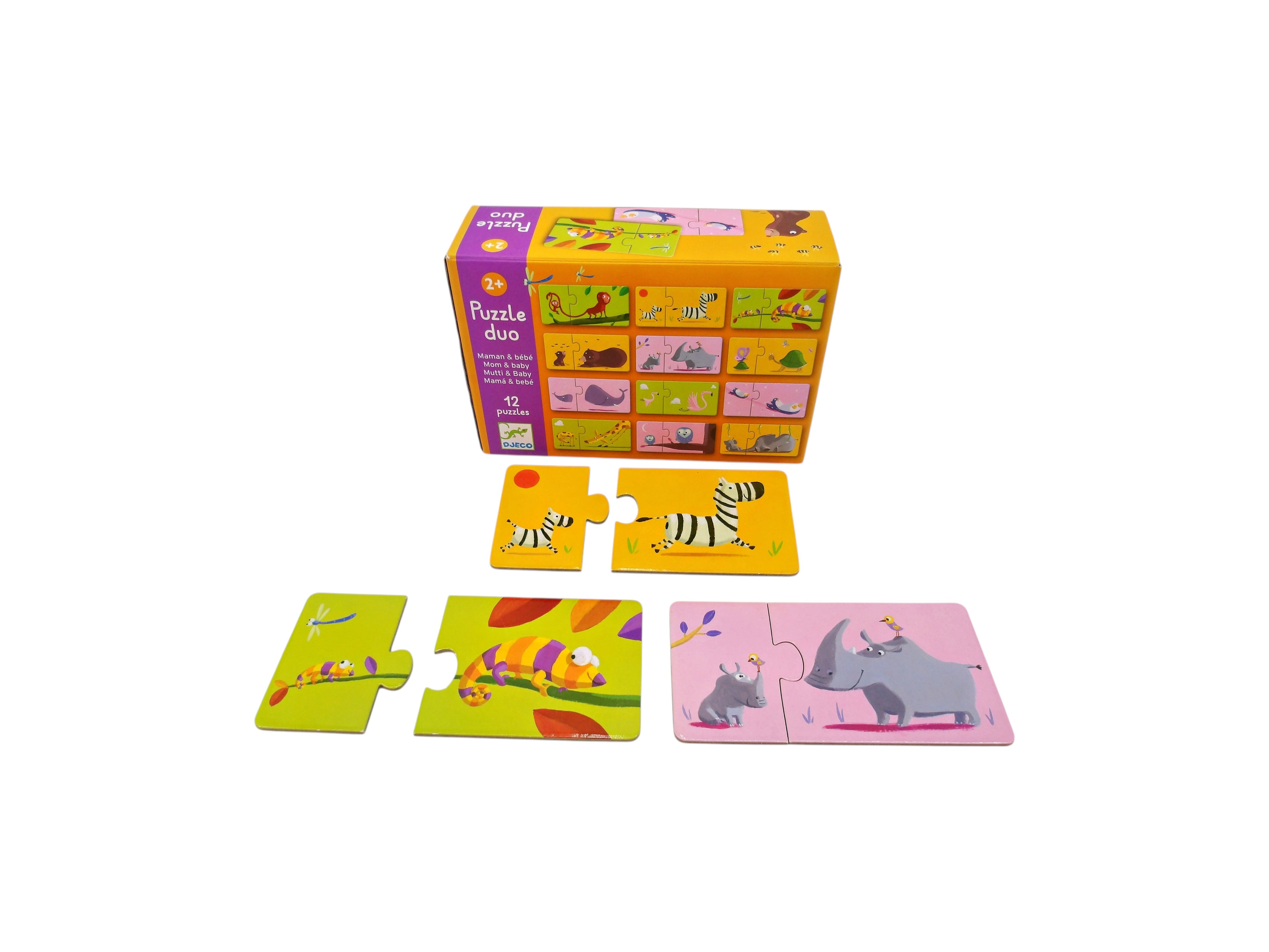 Puzzle duo - Maman et bébé - 12 Pièces