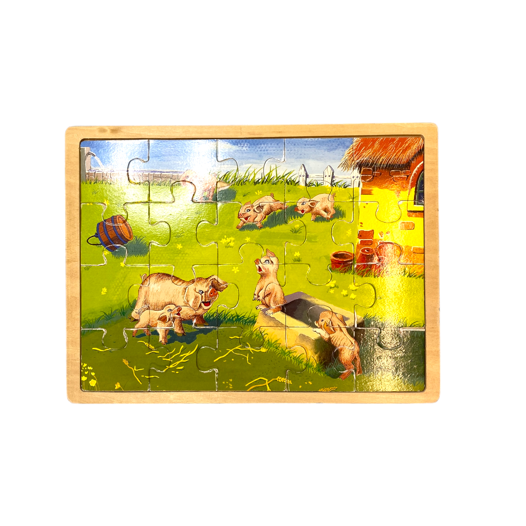 Puzzle bois cochon et ses petits - 20 pièces