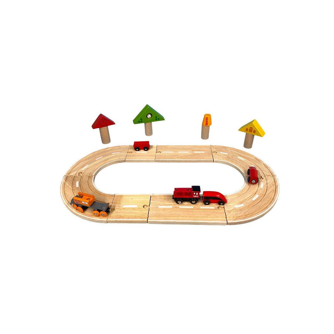 Circuit en bois train de la ville