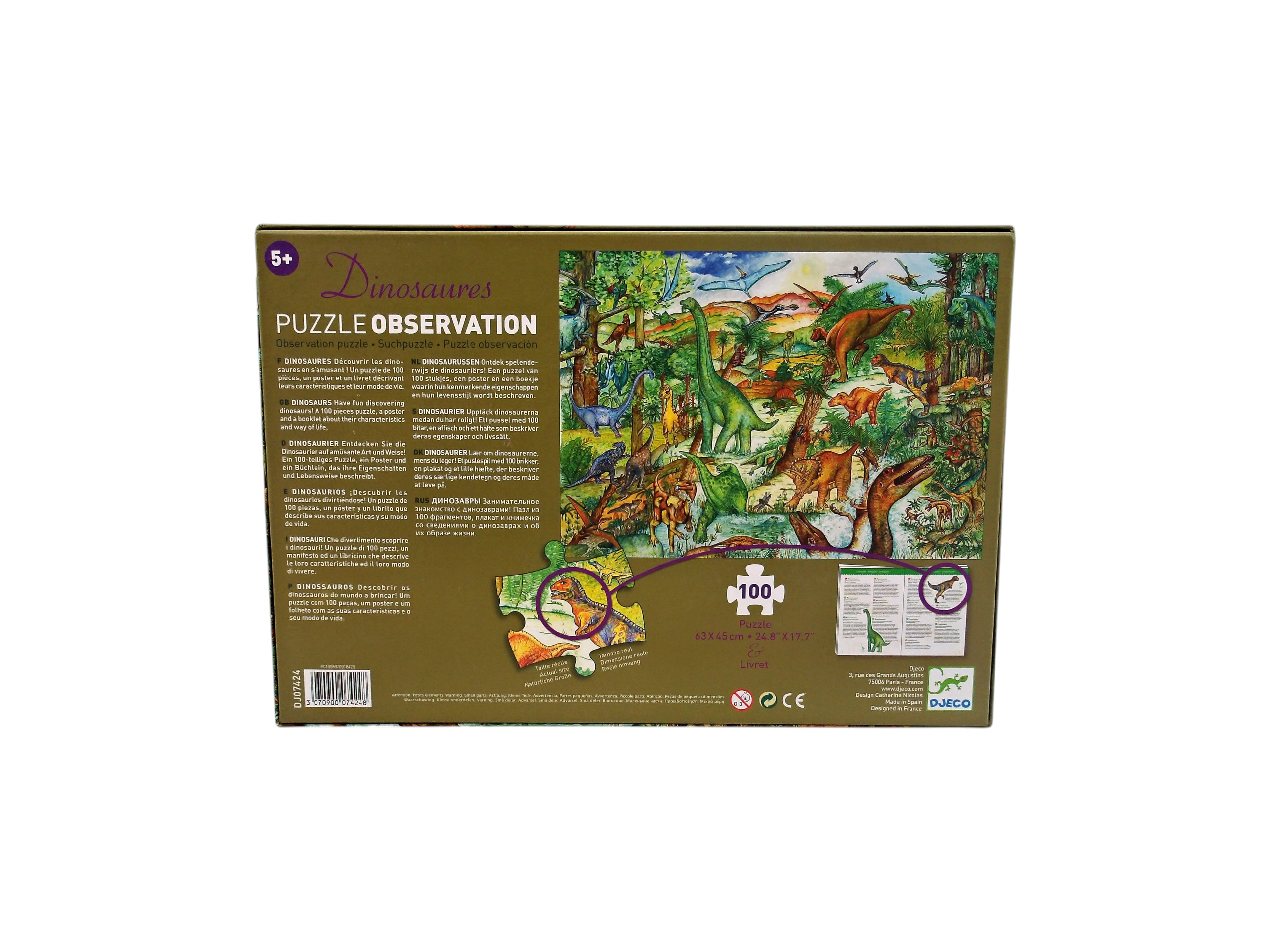 Puzzle Observation - Dinosaures - 100 pièces