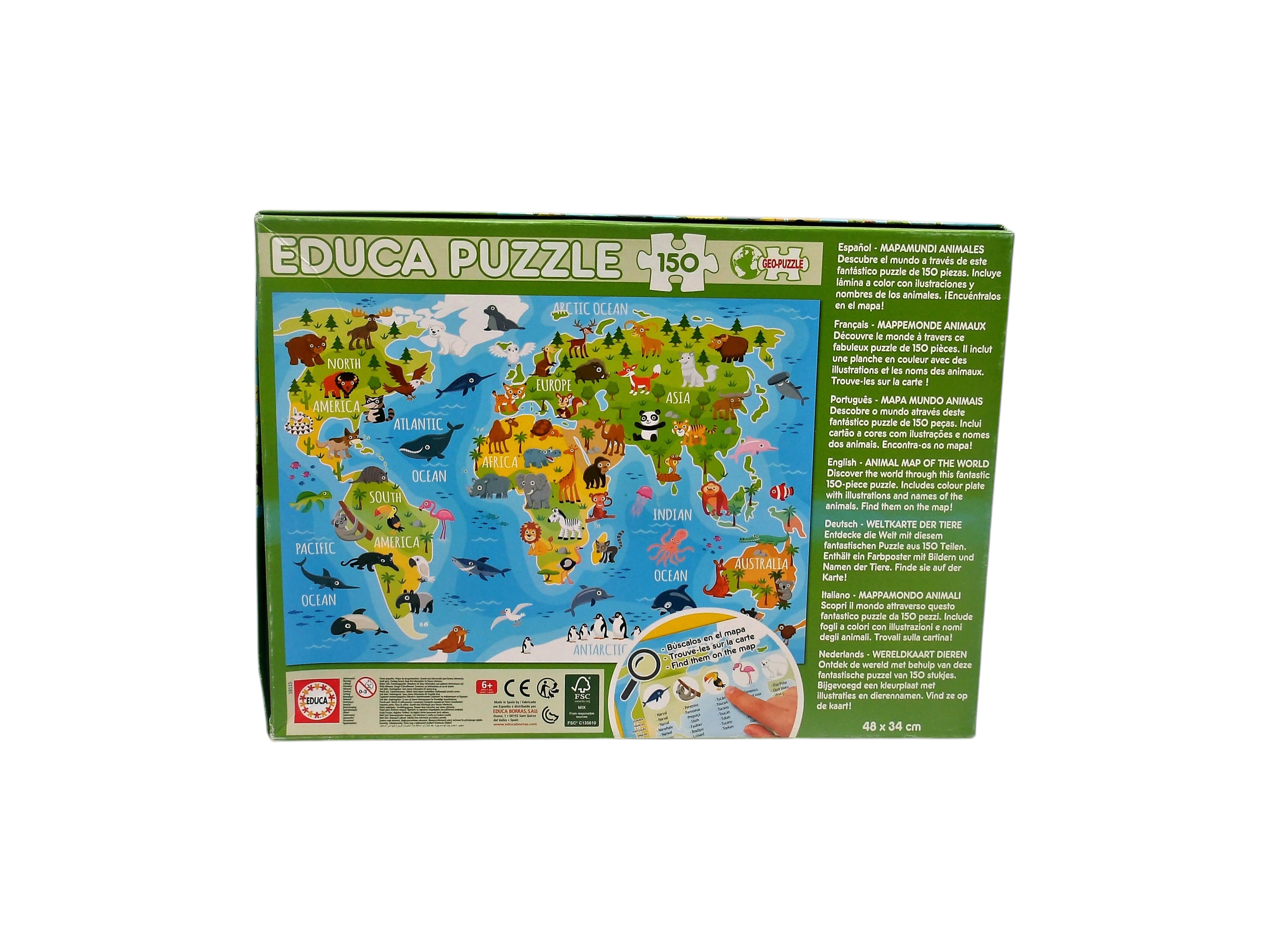 Puzzle - Mappemonde - 150 pièces