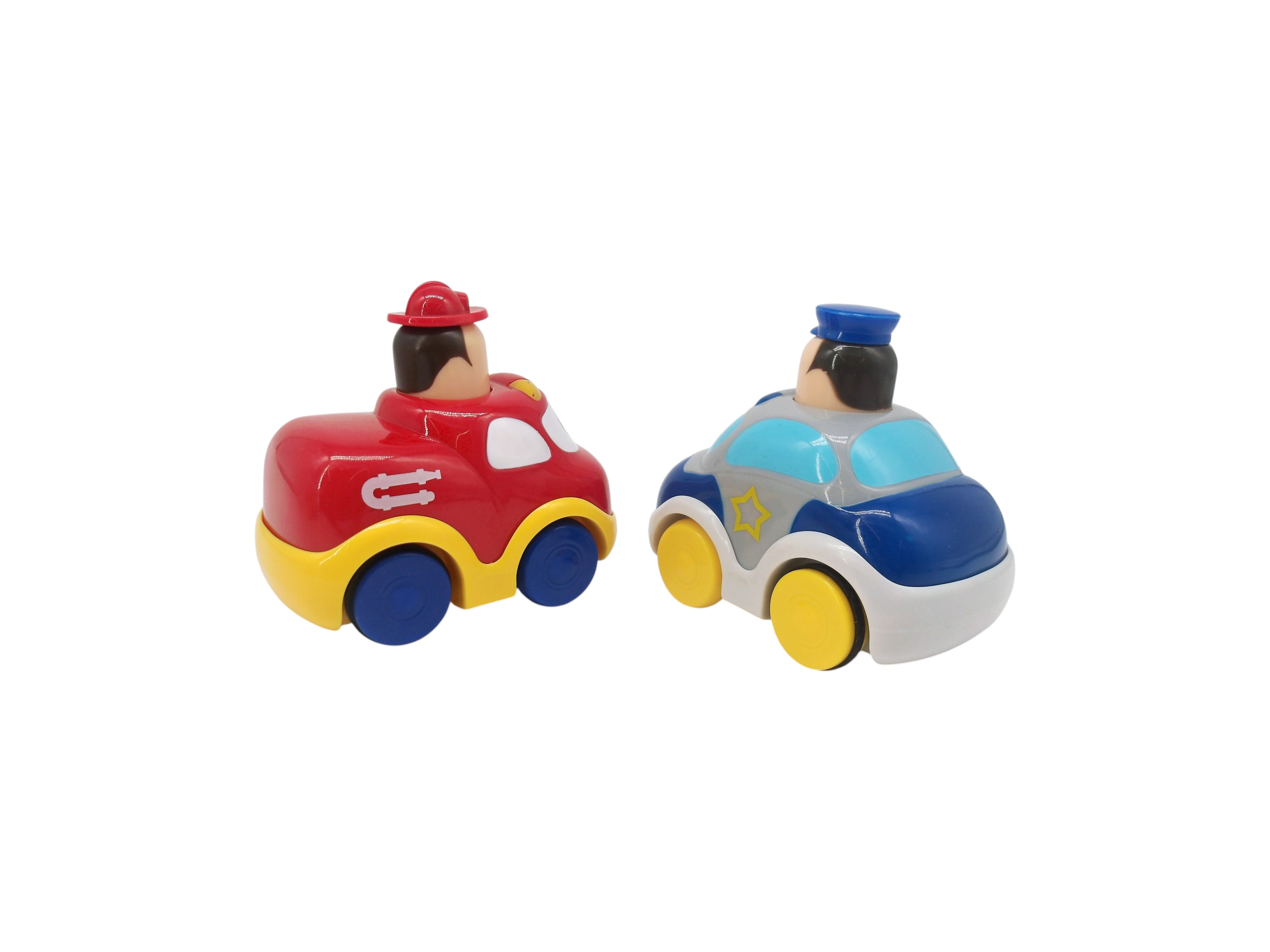 Lot de 2 véhicules Push & Go - Police et pompier