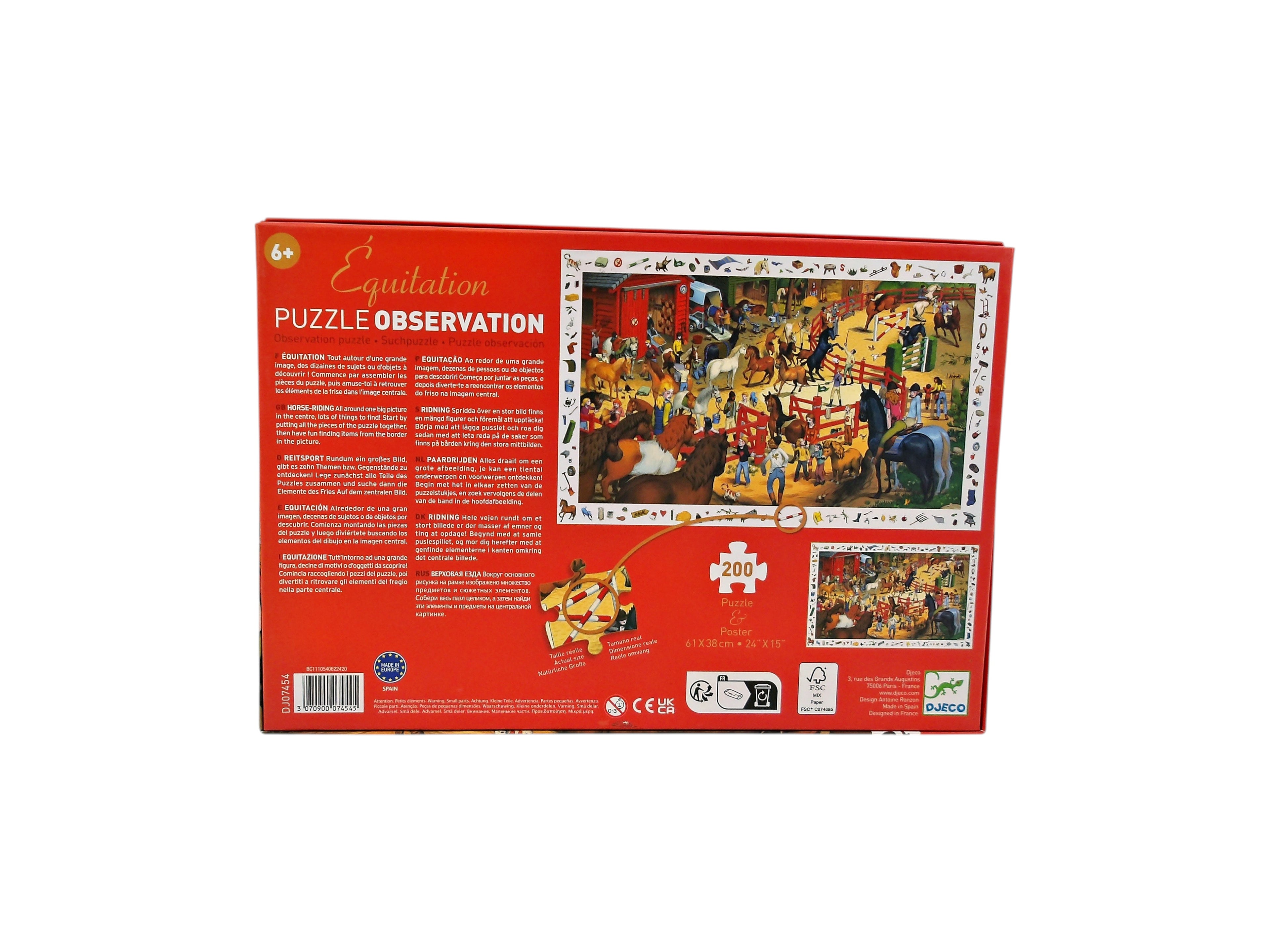 Puzzles observation - Equitation - 200 pièces
