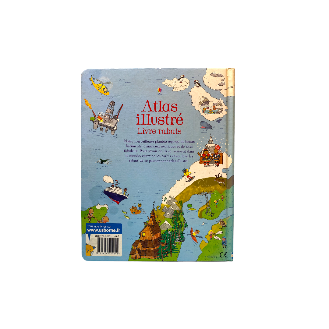 Atlas illustré avec planisphère géant - Rabats