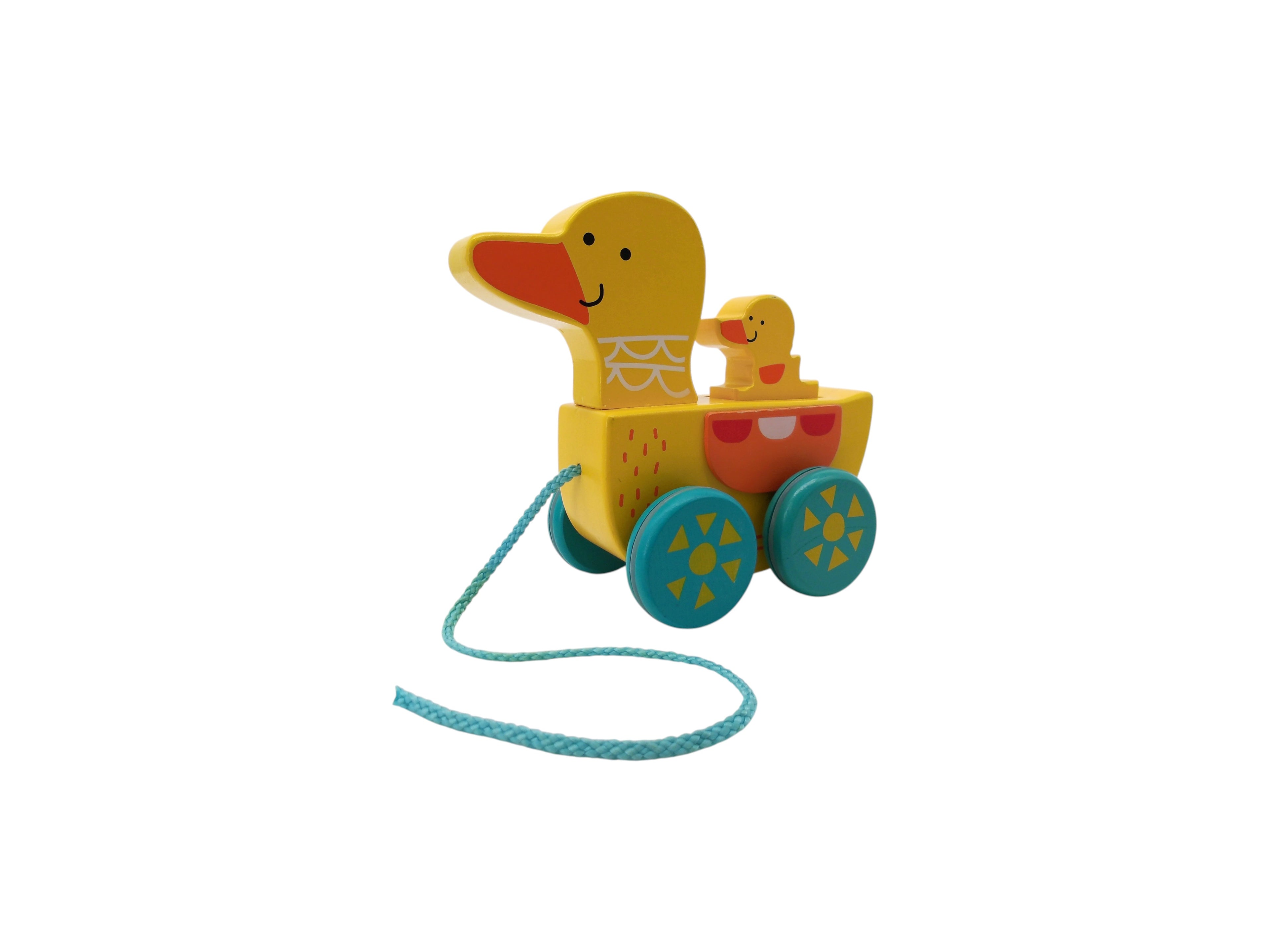 Maman canard à tirer en bois