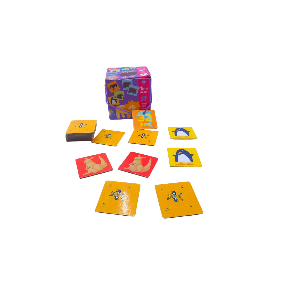 Jeu mémo - Animaux couleurs