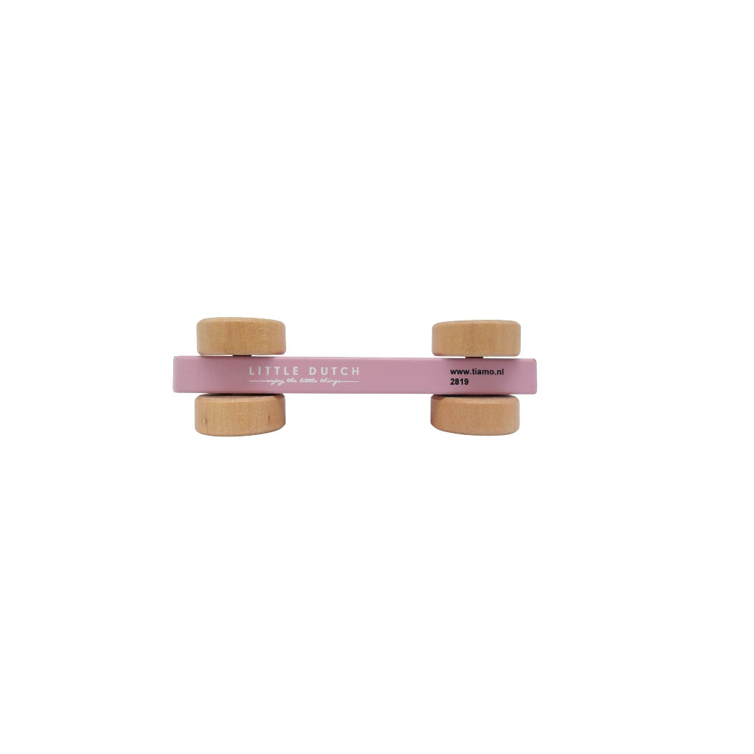 Voiture rose en bois