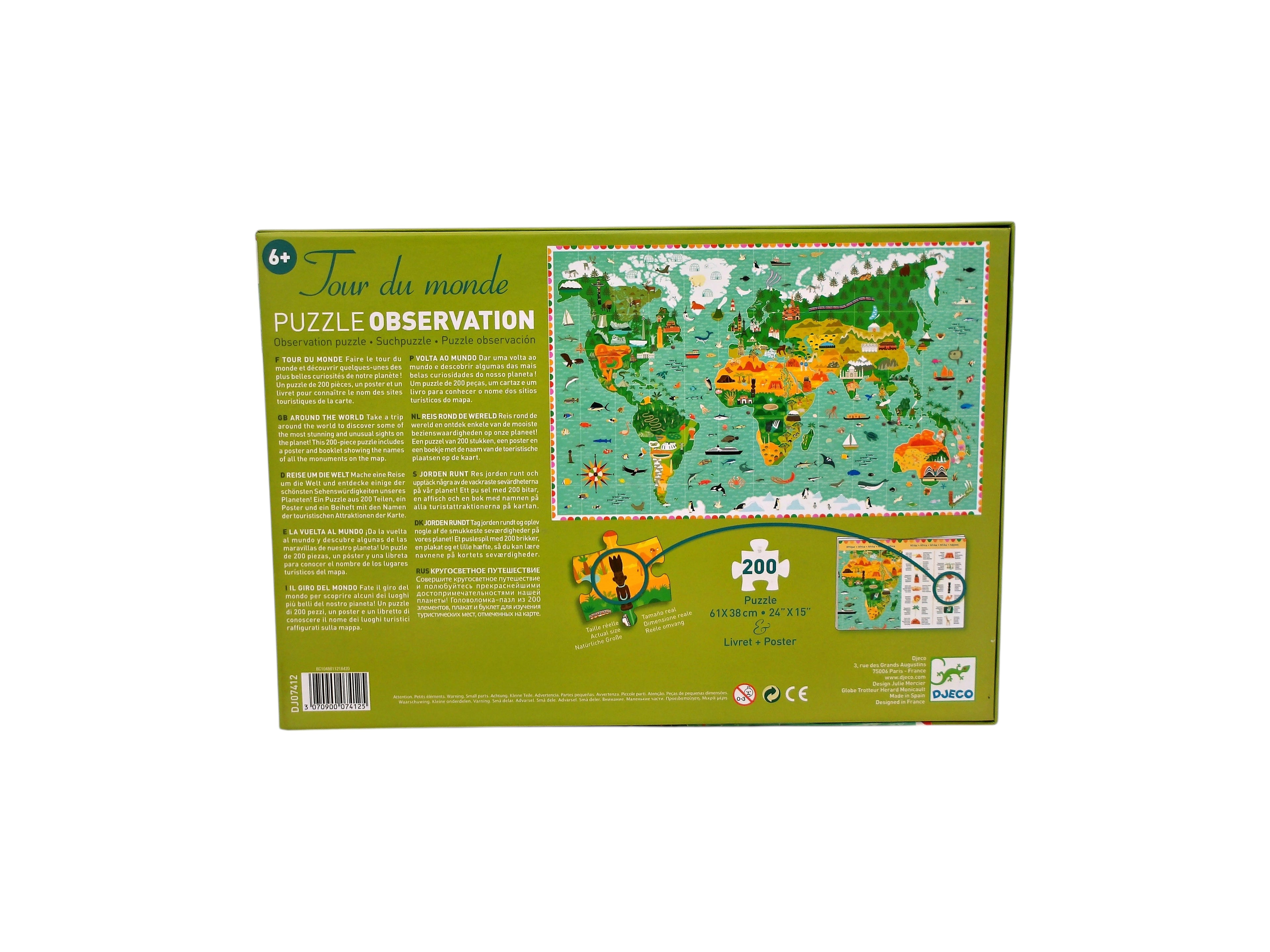 Puzzle observation - Tour du Monde - 200 pièces