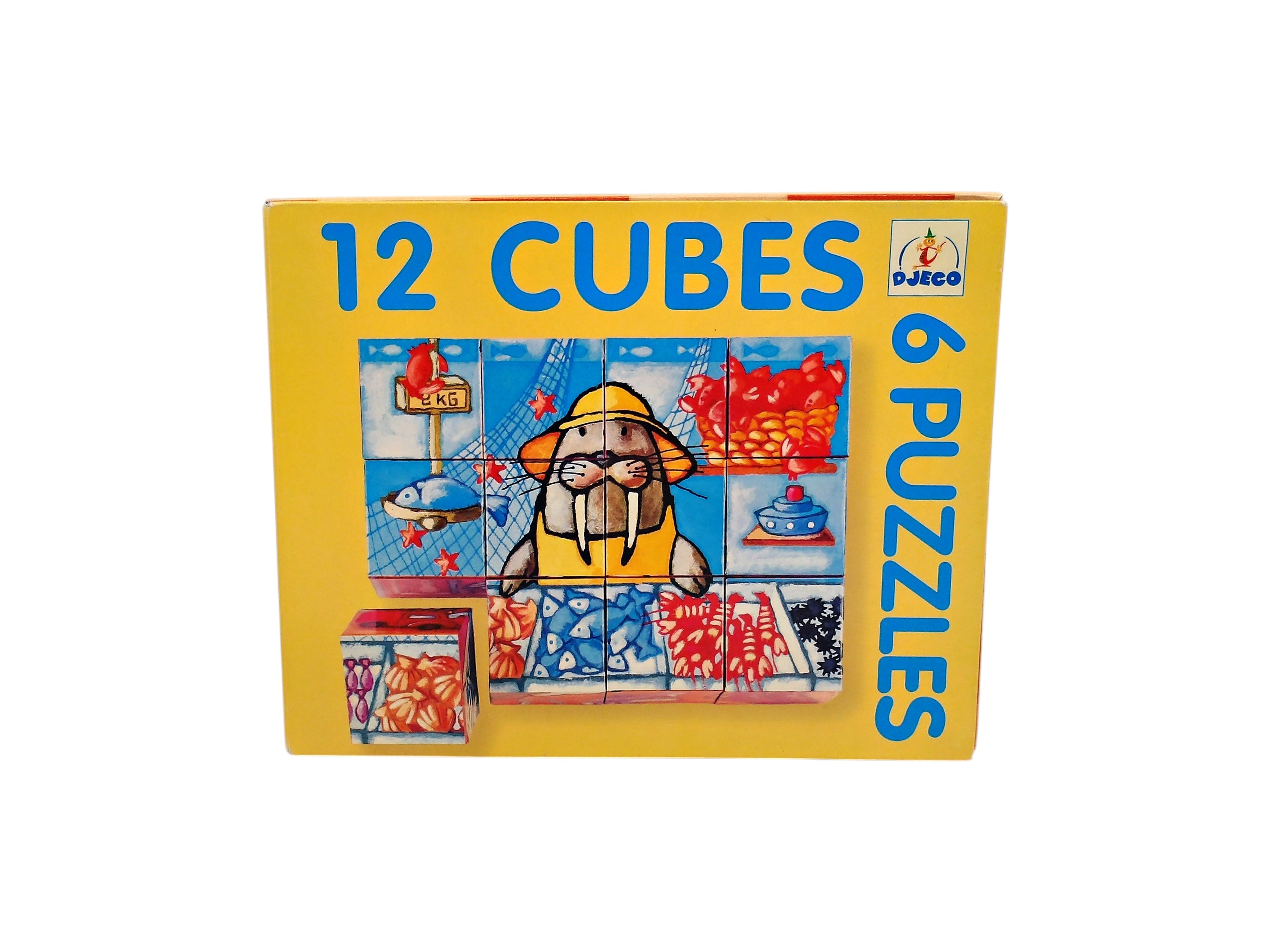 Puzzle cubes 12 pièces - Animaux dans leur boutique