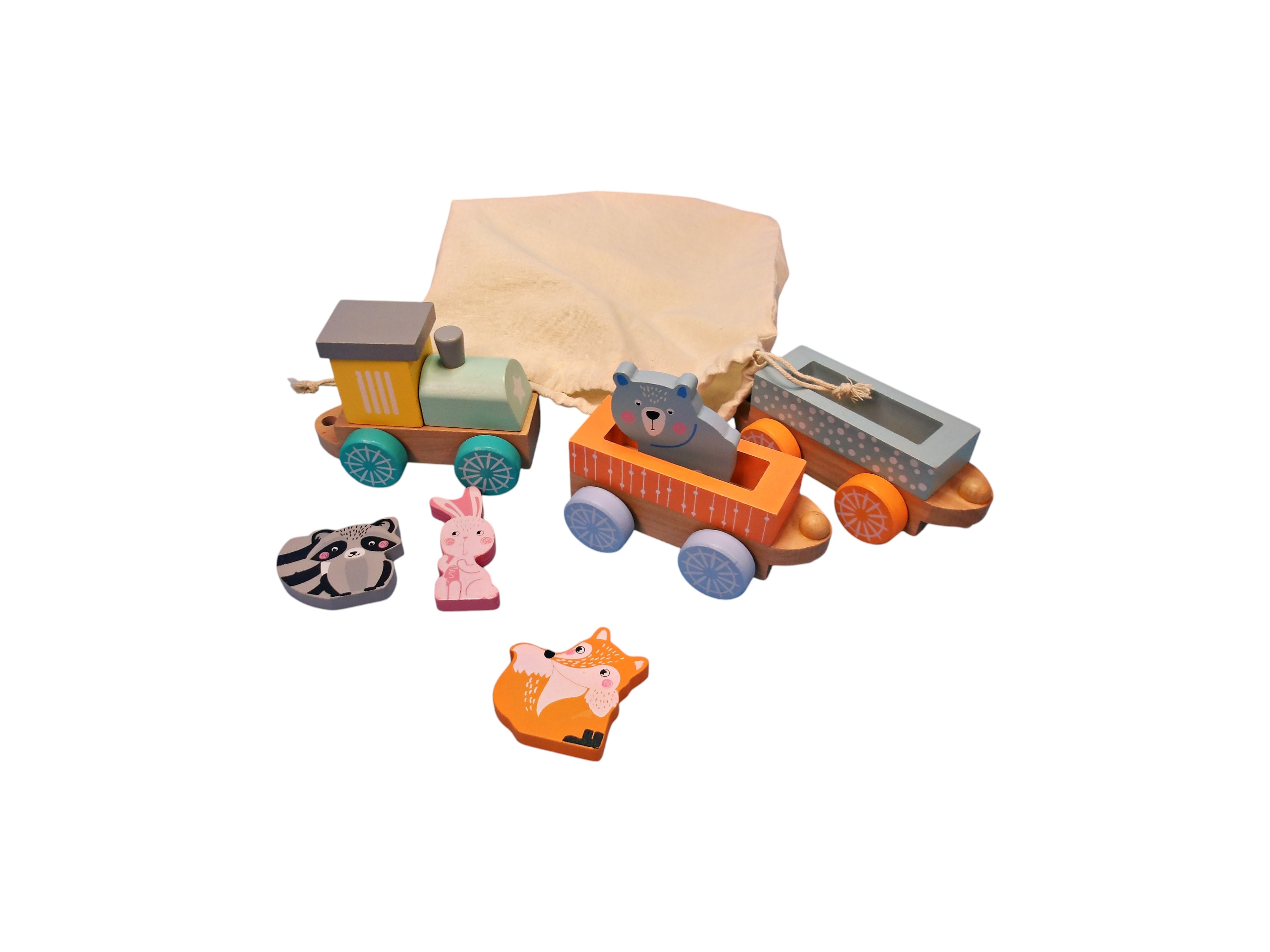 Train en bois wagons emboitables