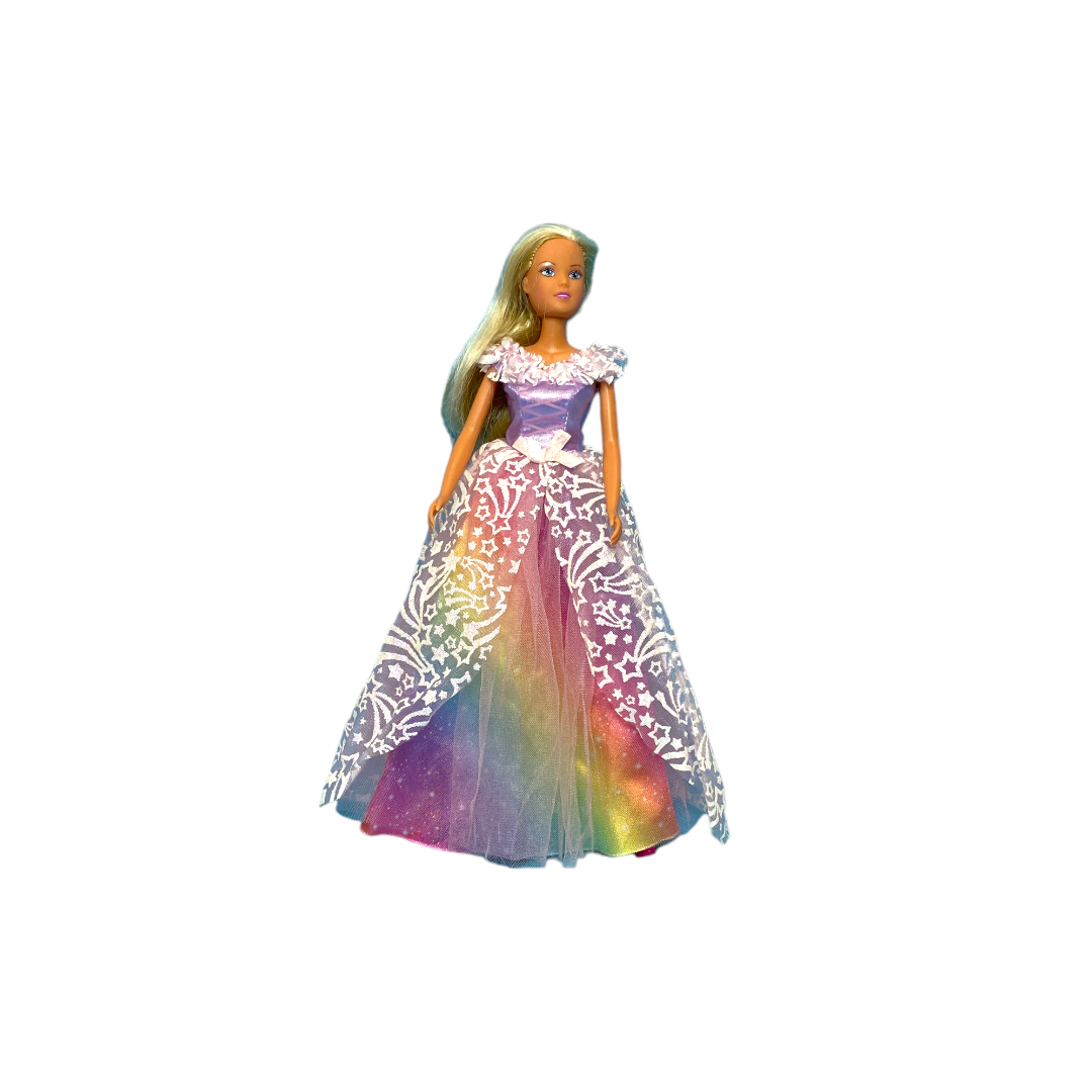 Poupée princesse multicolore arc-en-ciel