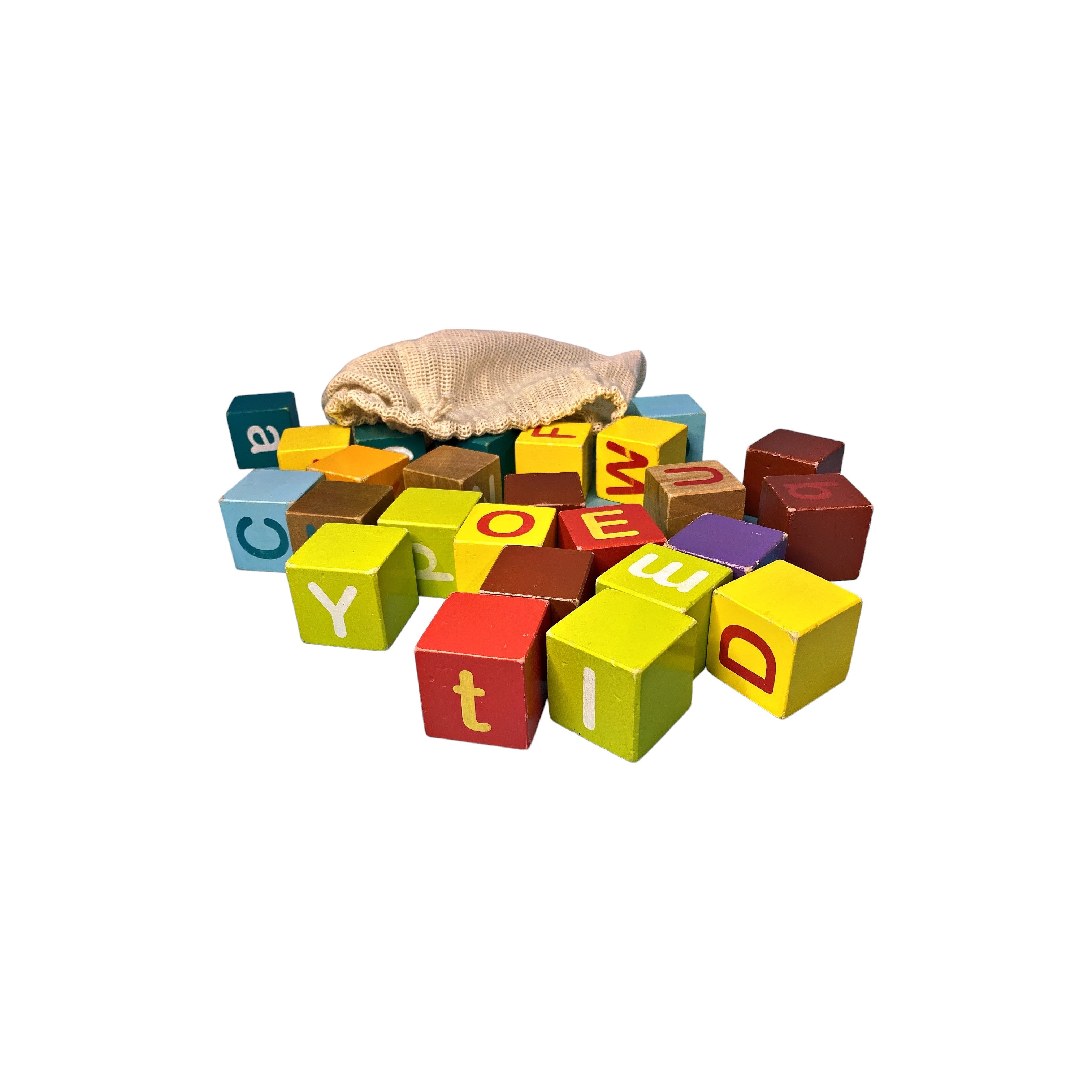 Cubes de lettres en bois - x26