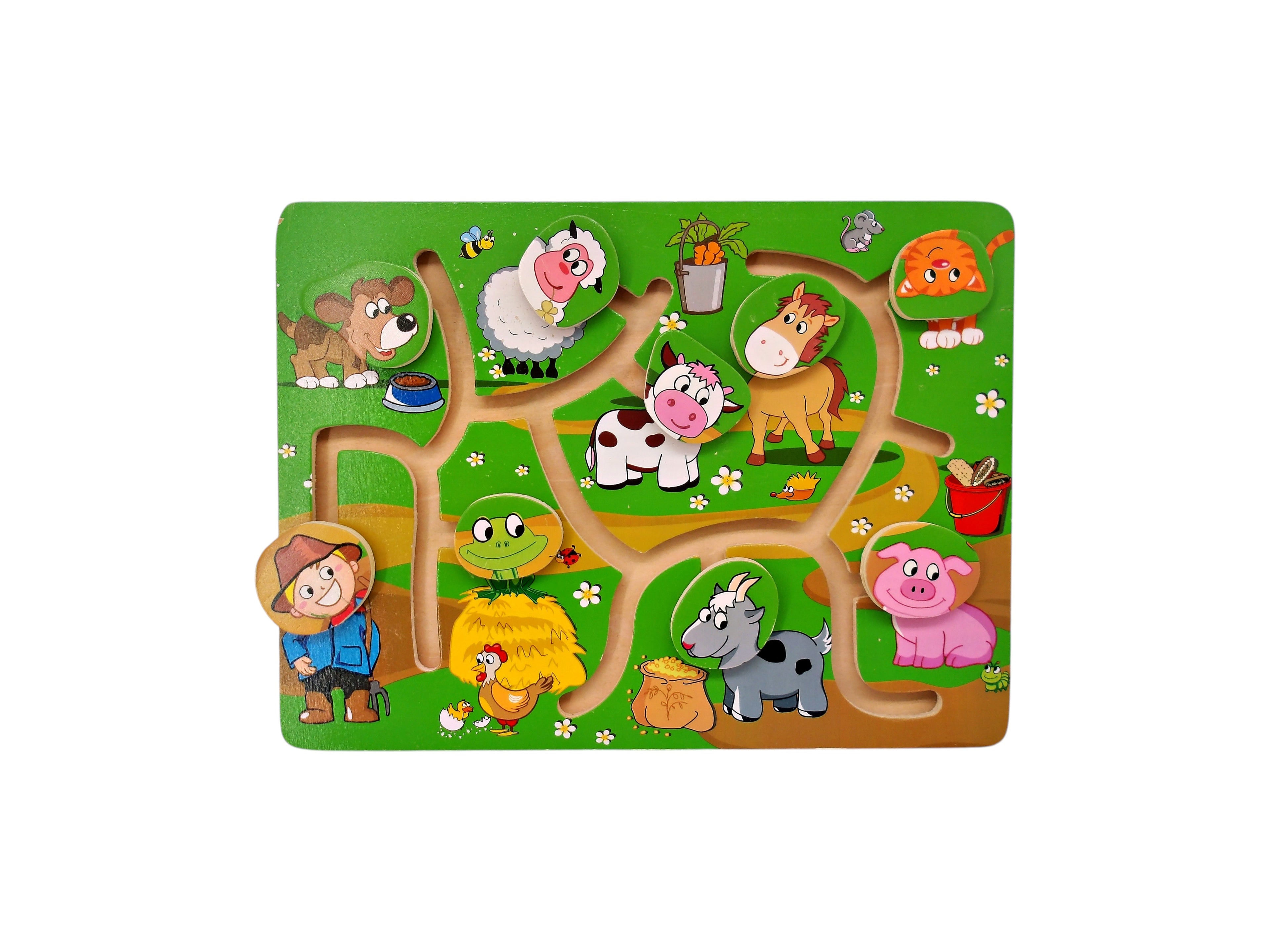 Jeu labyrinthe en bois - La ferme