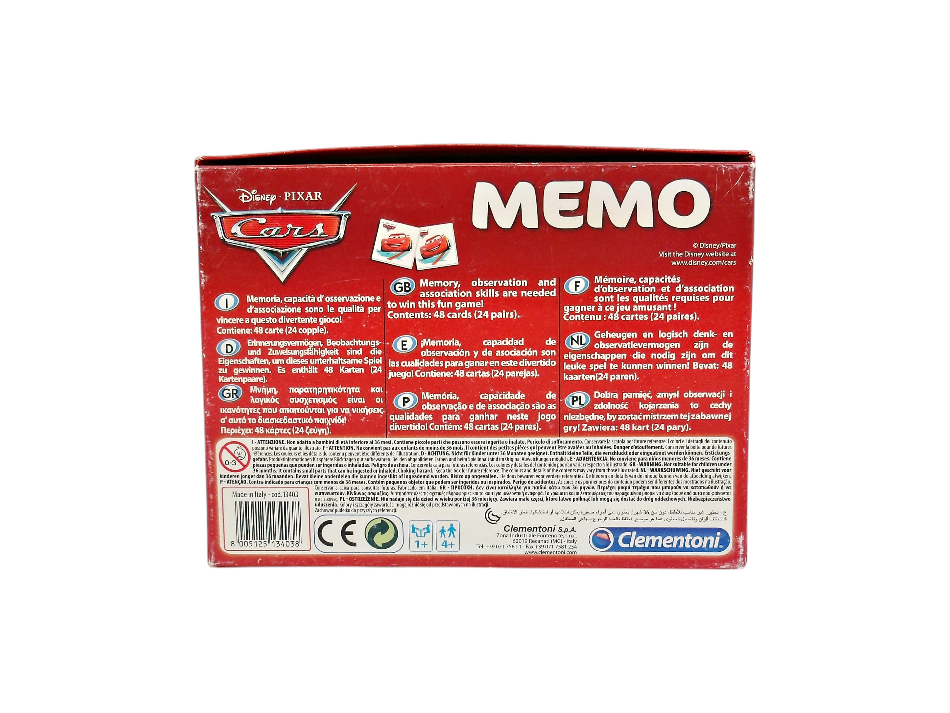 Mémo Cars - Disney