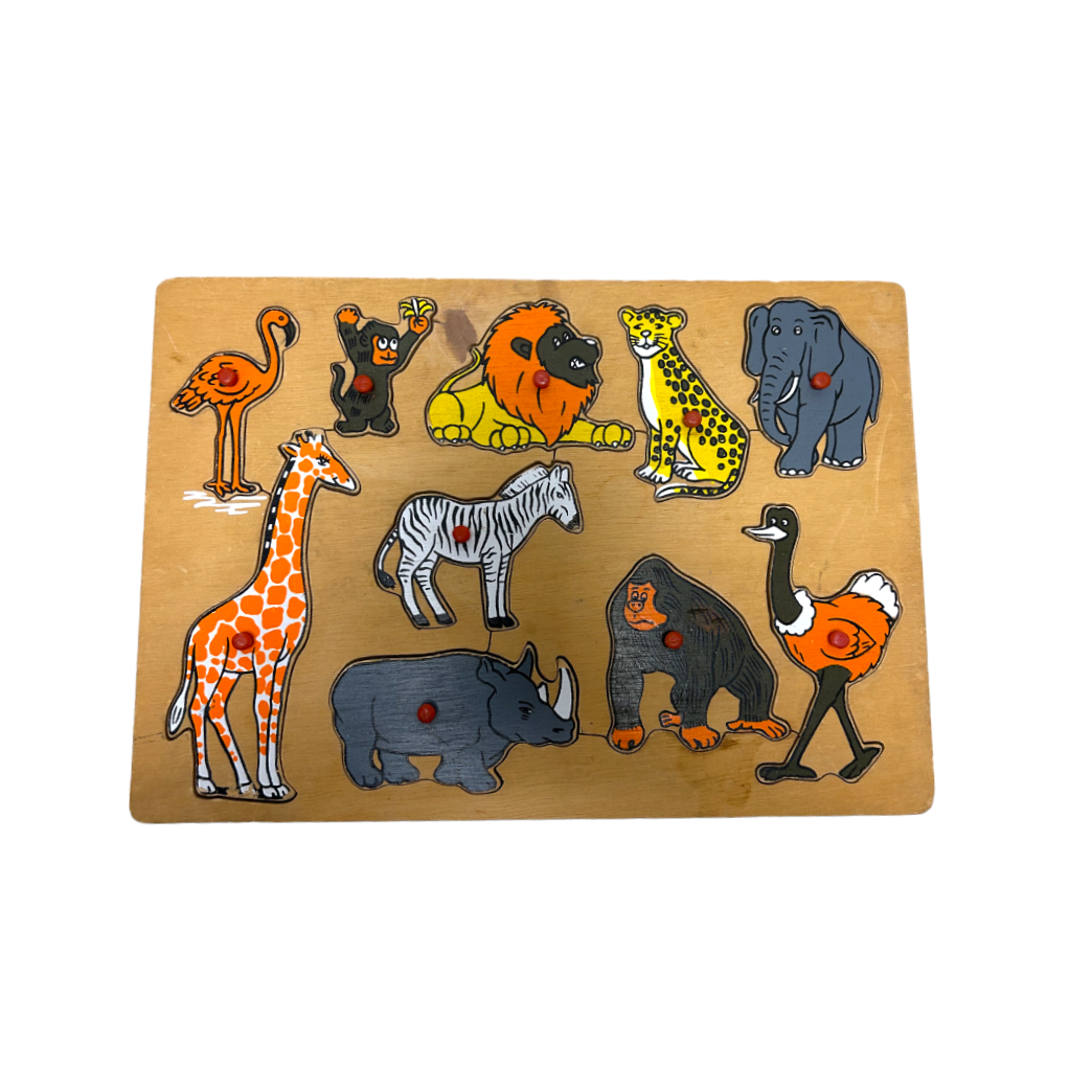 Puzzle bois - Animaux de la savane - 10 pièces