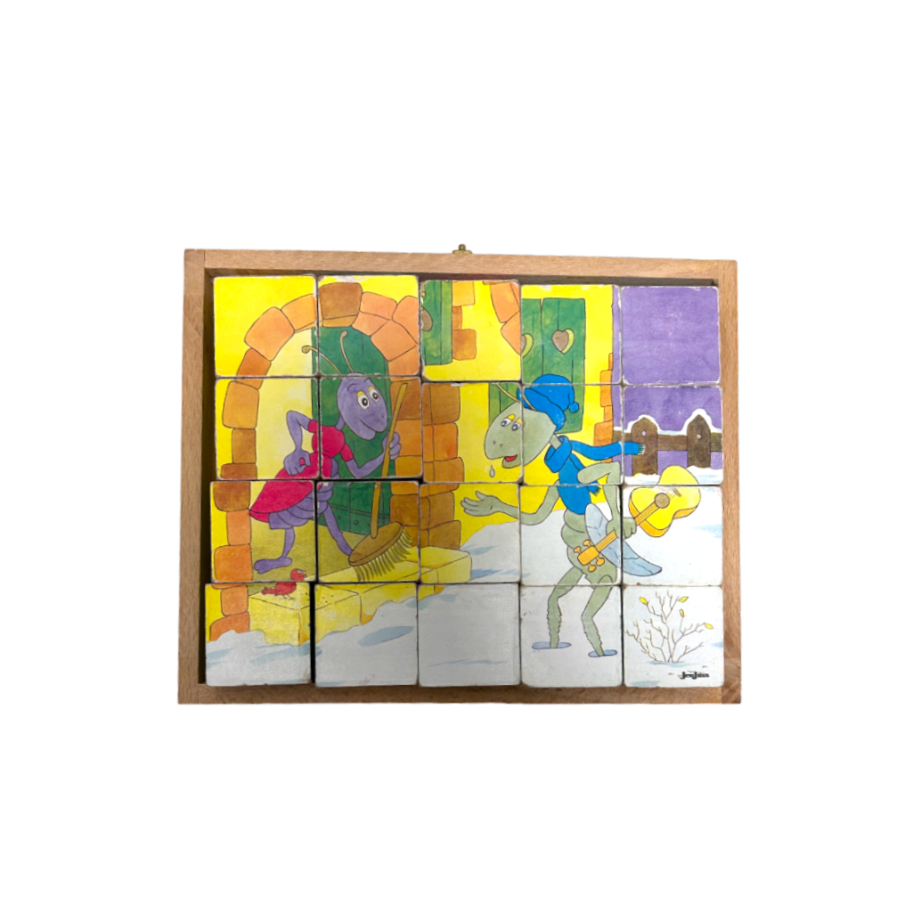 Jeujura - Mallette 20 cubes - puzzles - Fables de la Fontaine