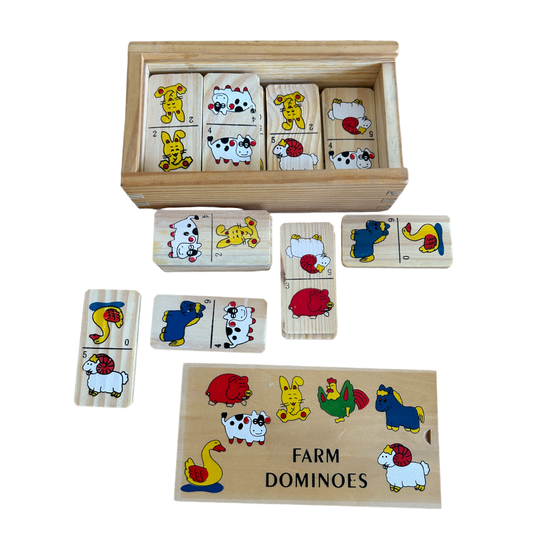 Domino en bois ferme - Farm dominoes