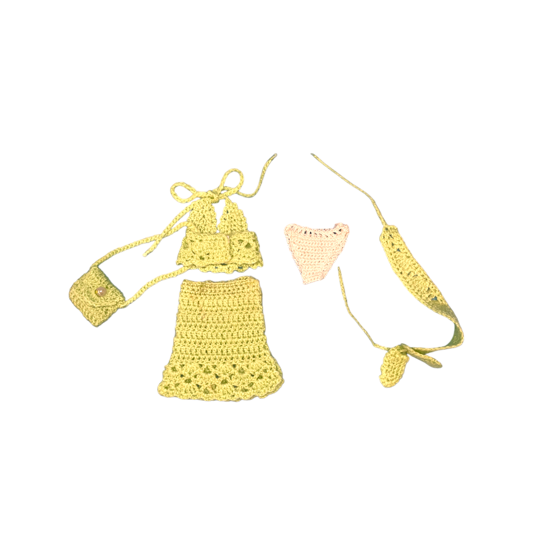 Poupée - Tenue complète - Jaune plage
