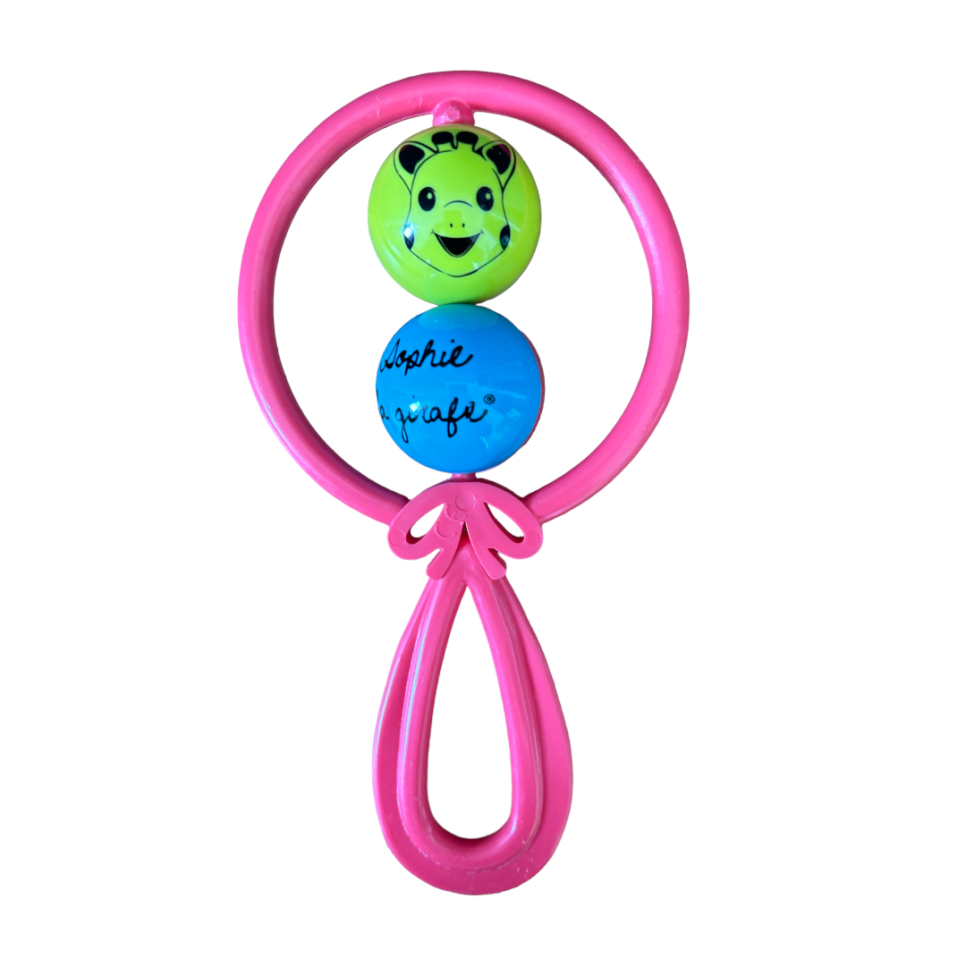 Vulli - Hochet Sophie la girafe avec 2 boules - Rose