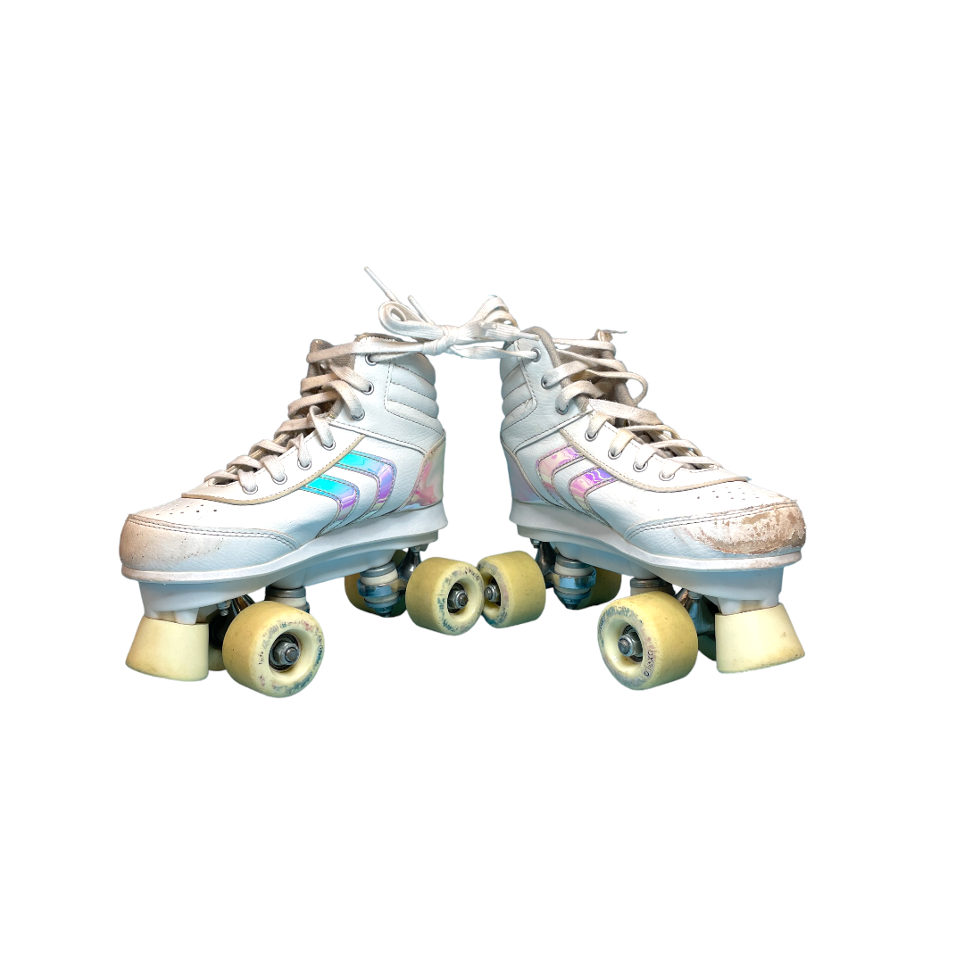 Patins à roulettes - Quad 100 JR - Blanc holographic