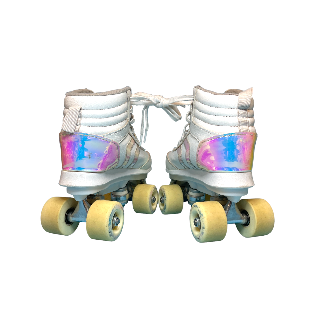 Patins à roulettes - Quad 100 JR - Blanc holographic