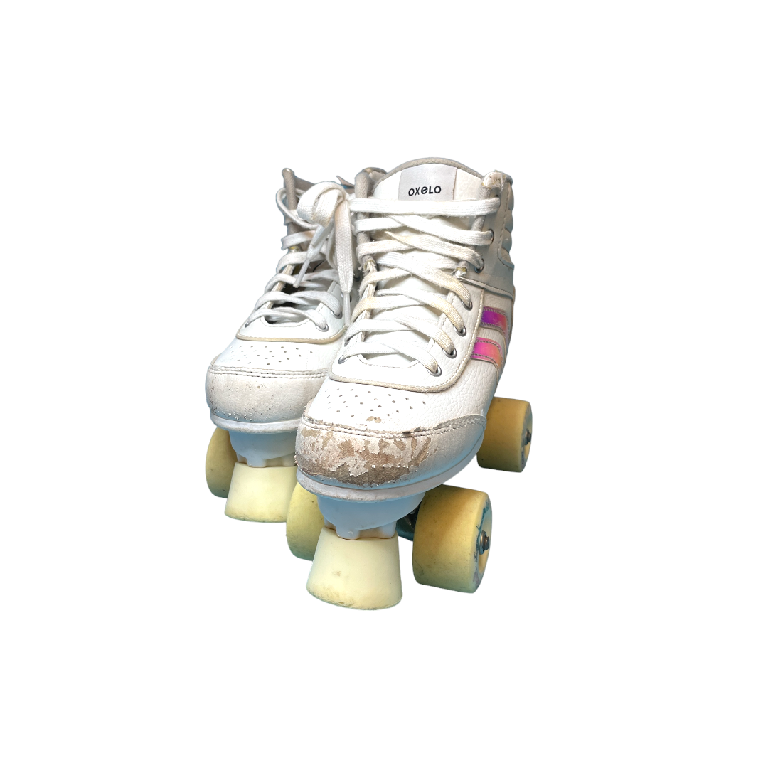 Patins à roulettes - Quad 100 JR - Blanc holographic