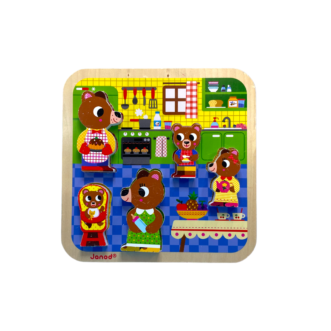 Janod - Chunky puzzle bois - Cuisine - 5 pièces