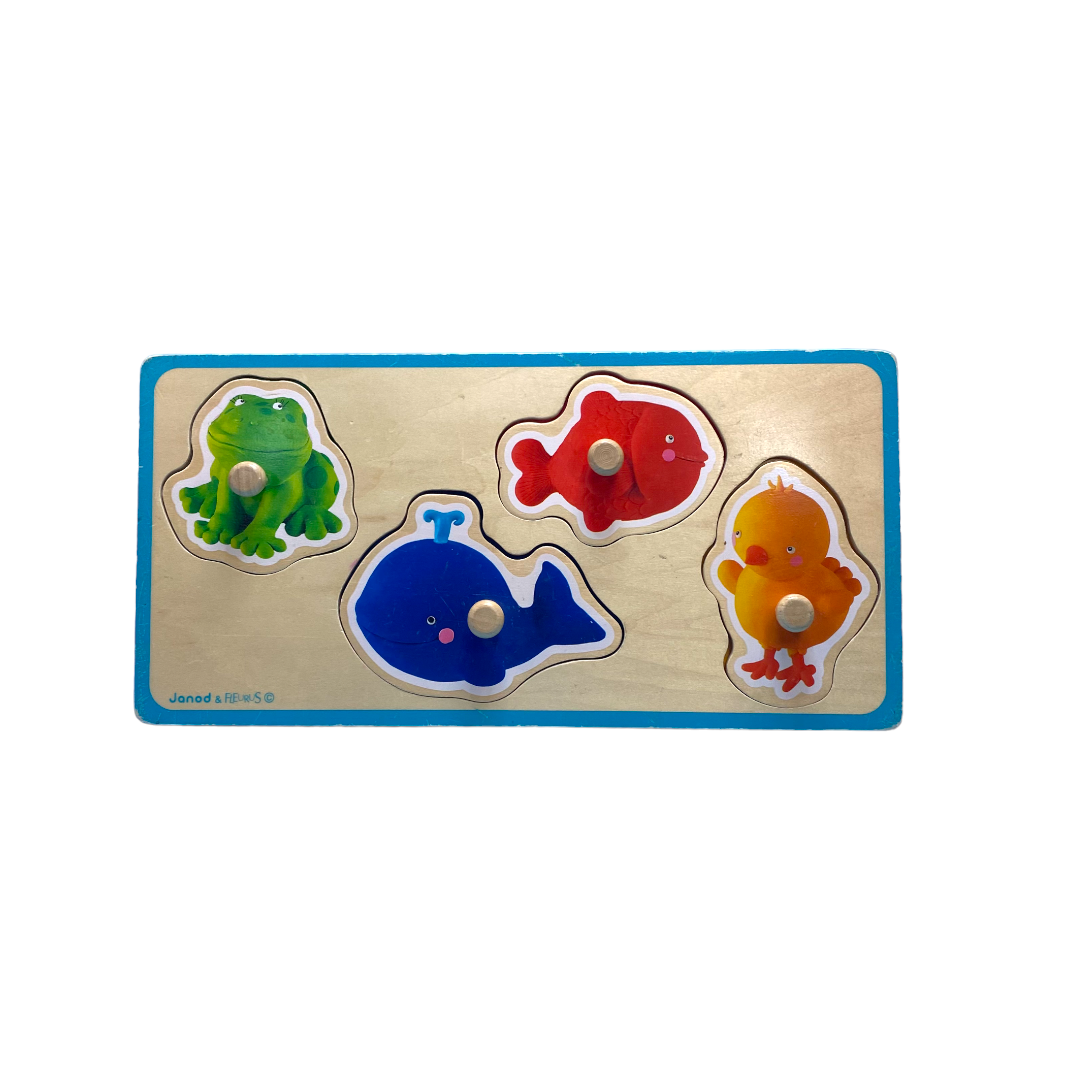Janod Fleurus - Puzzle bois encastrement - Animaux