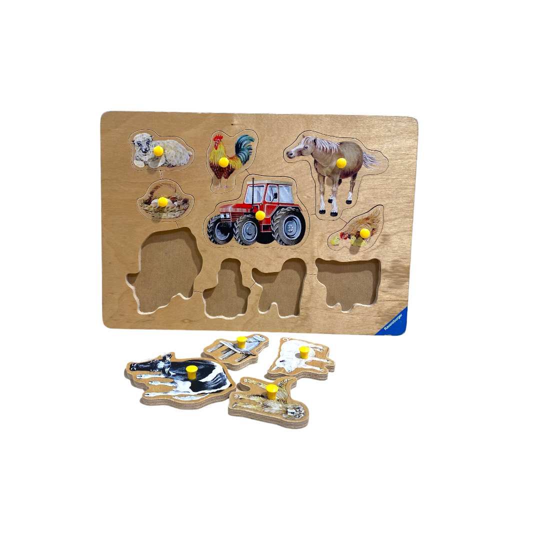 Puzzle en bois encastrable - Ferme - 10 pièces