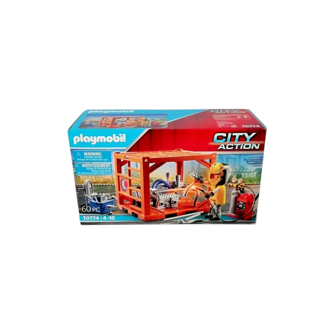 Playmobil City Action - Ouvrier et conteneur - 70774