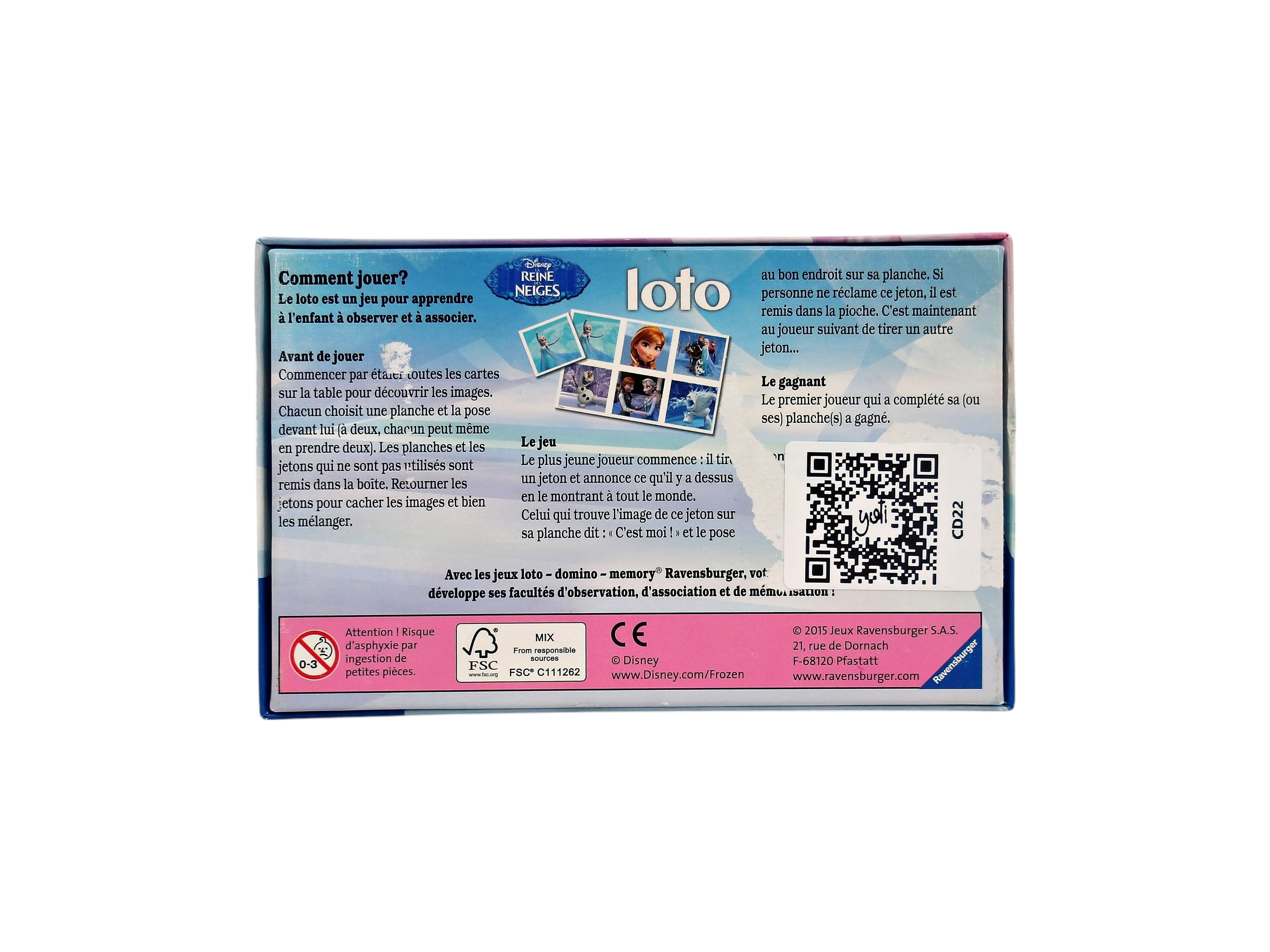 Loto Disney - La Reine des Neiges- Édition 2015
