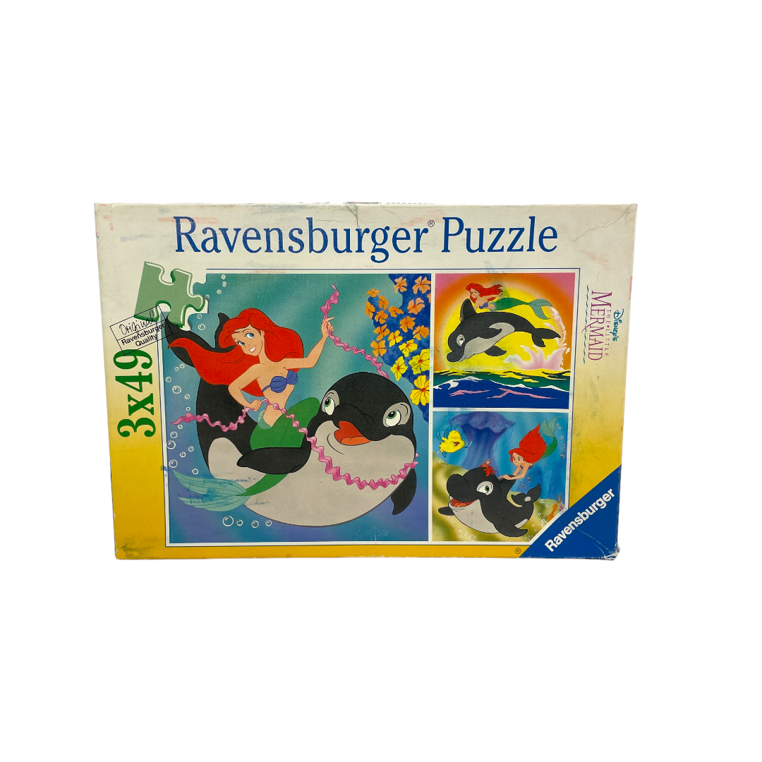 Puzzle Disney - La petite sirène et le bébé dauphin - 3 x 49 pièces- Édition 1994