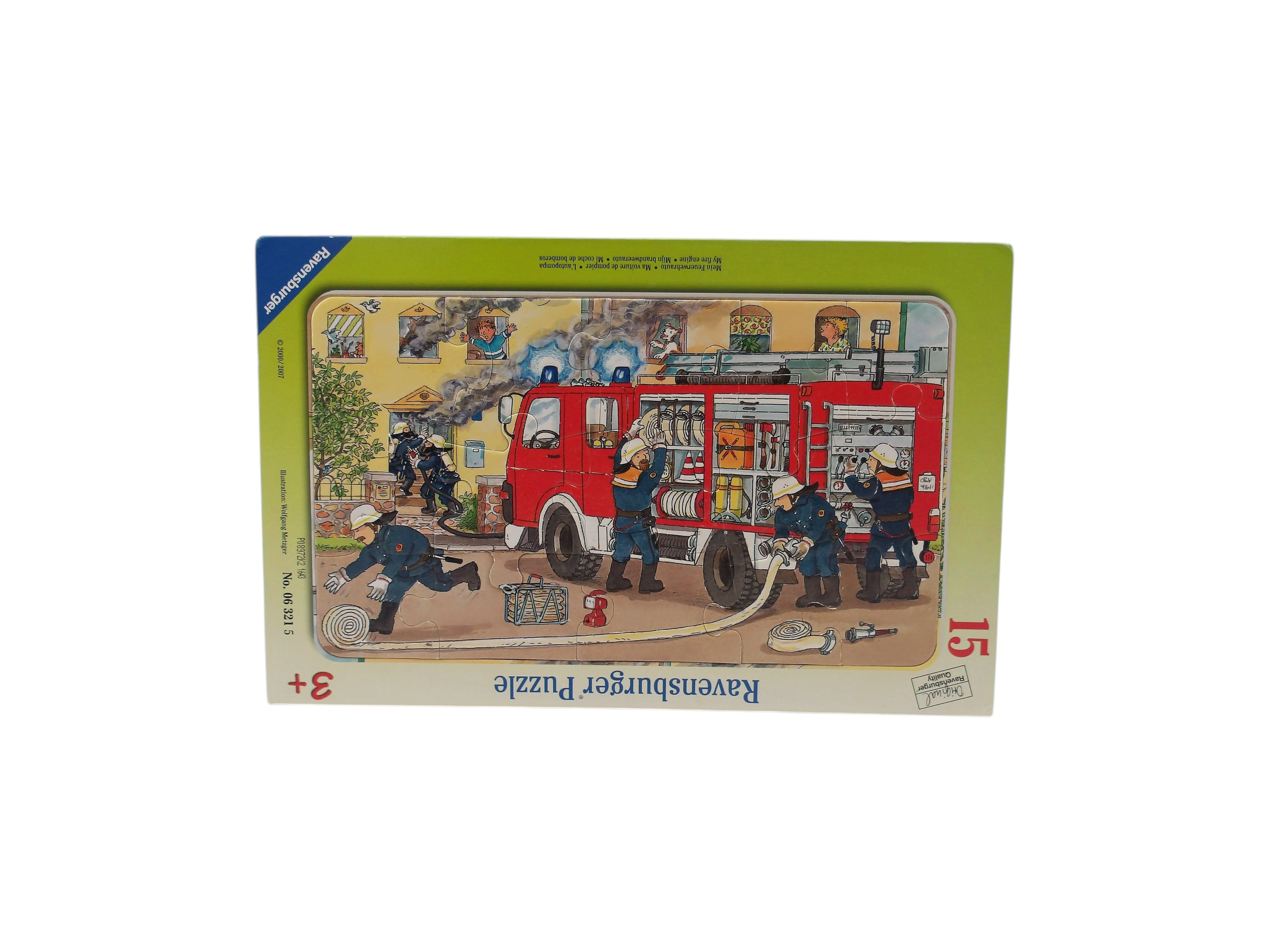 Puzzle - ma voiture de pompier - 15 pièces