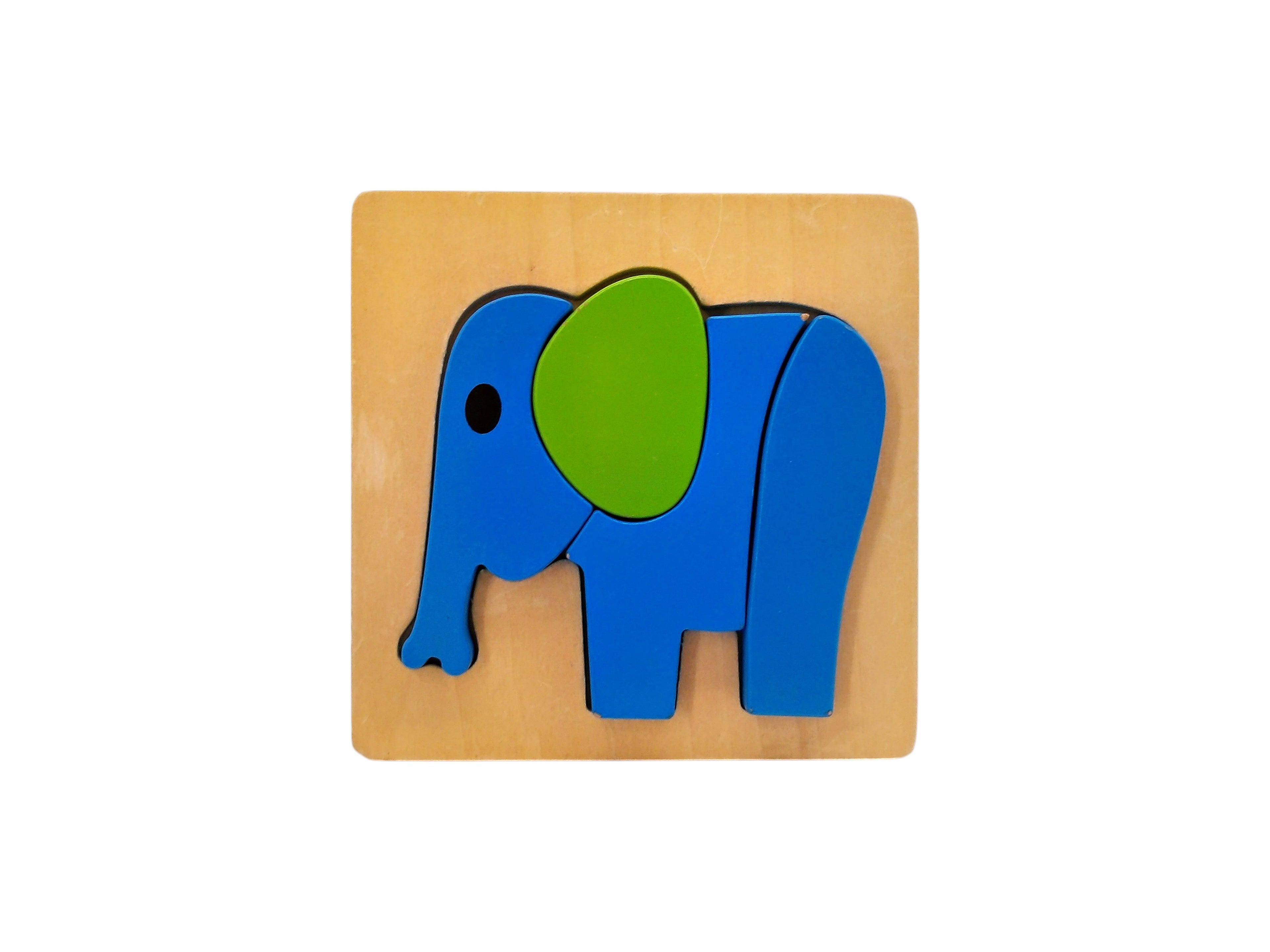 Puzzle encastrable bois - Eléphant - 4 pièces