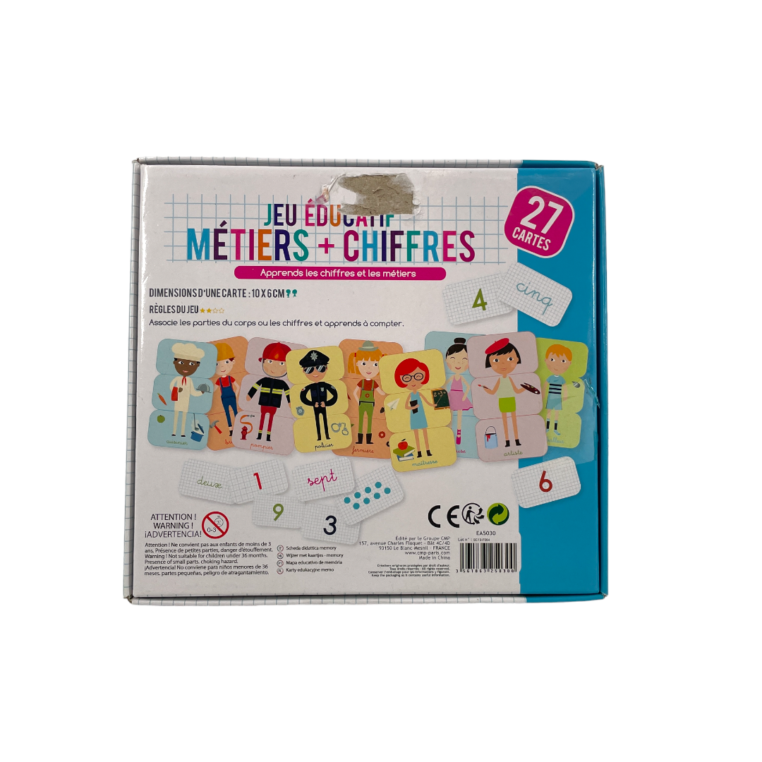 Cartes éducatives métiers et chiffres