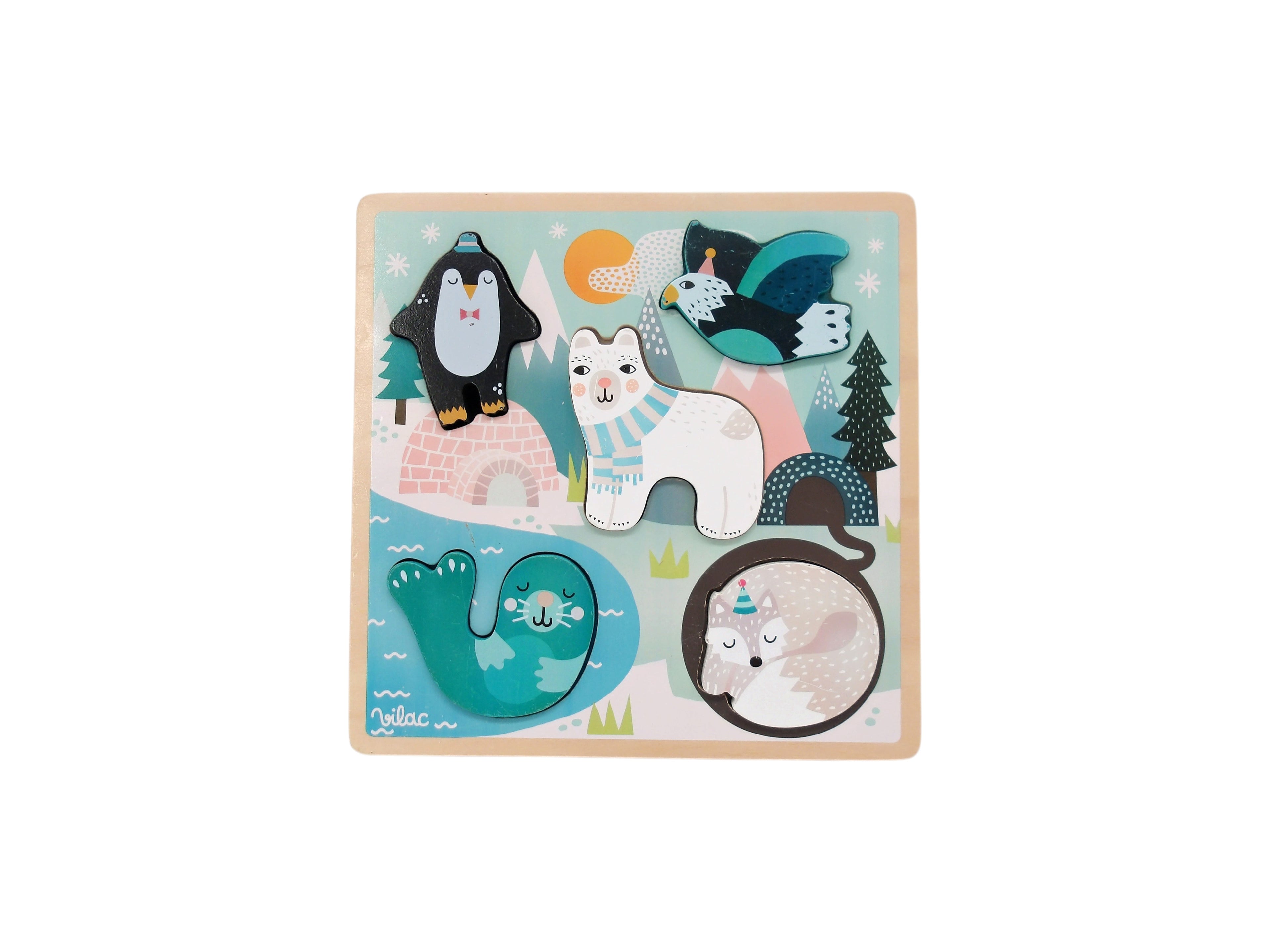Puzzle encastrement tactile - La banquise - 5 pièces
