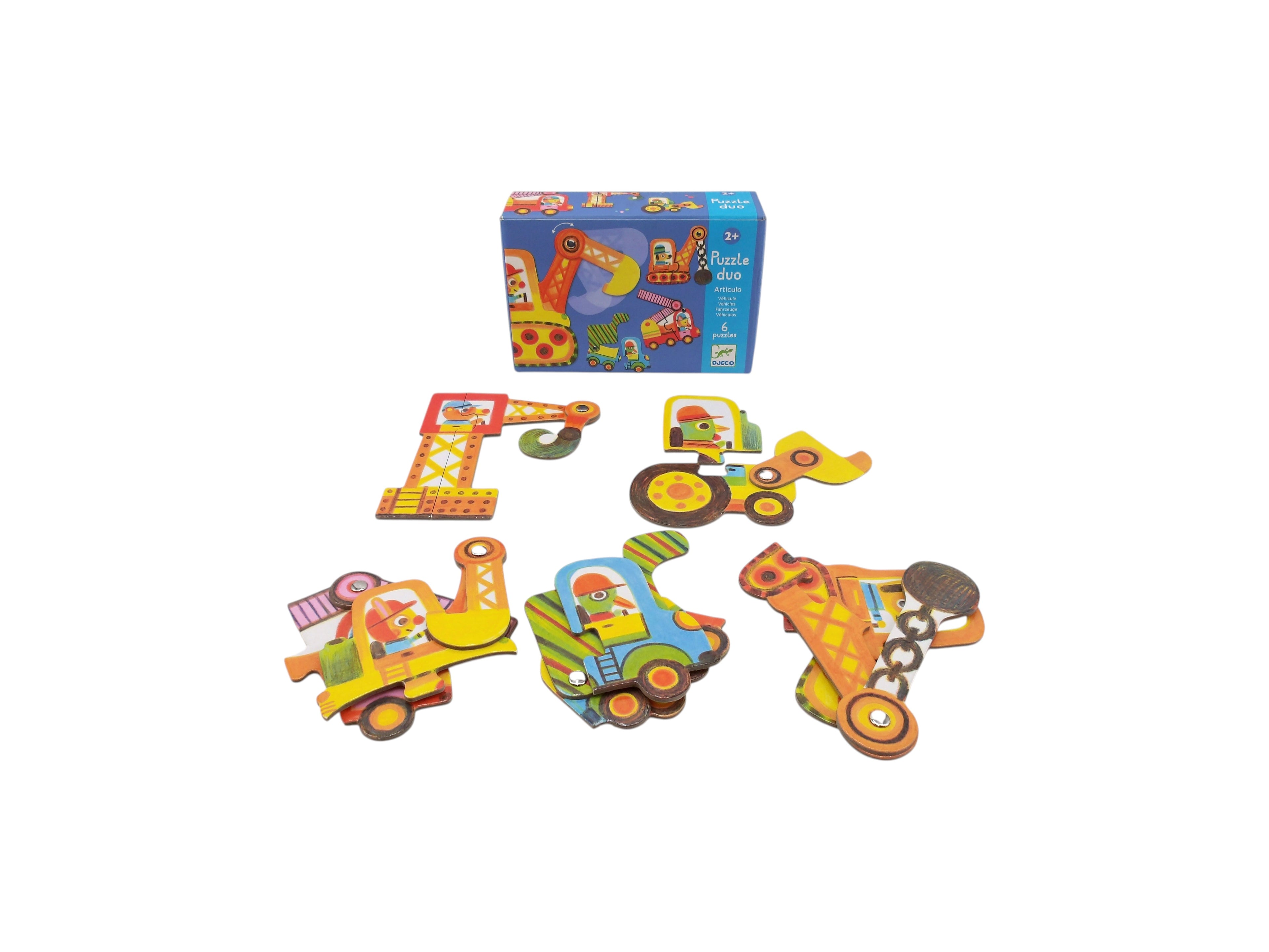 Puzzle Duo - Articulo véhicules - 6 puzzles