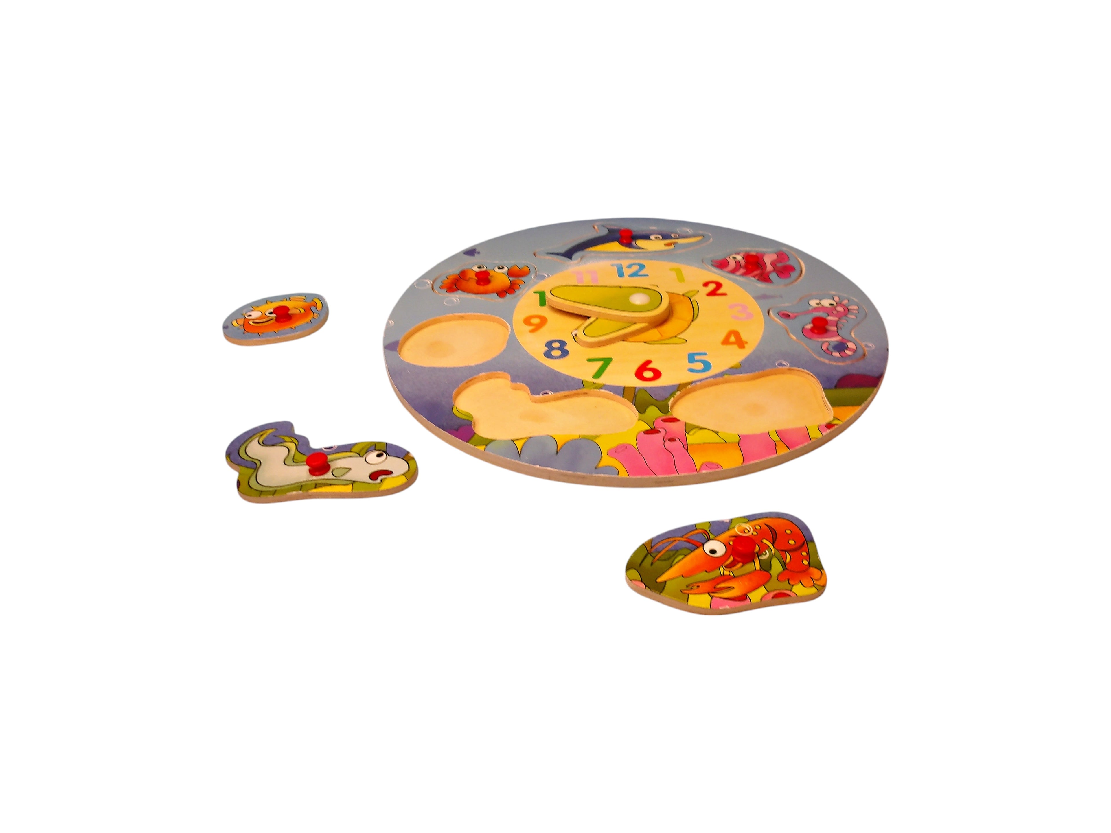 Puzzle - Horloge animaux marins - 8 pièces