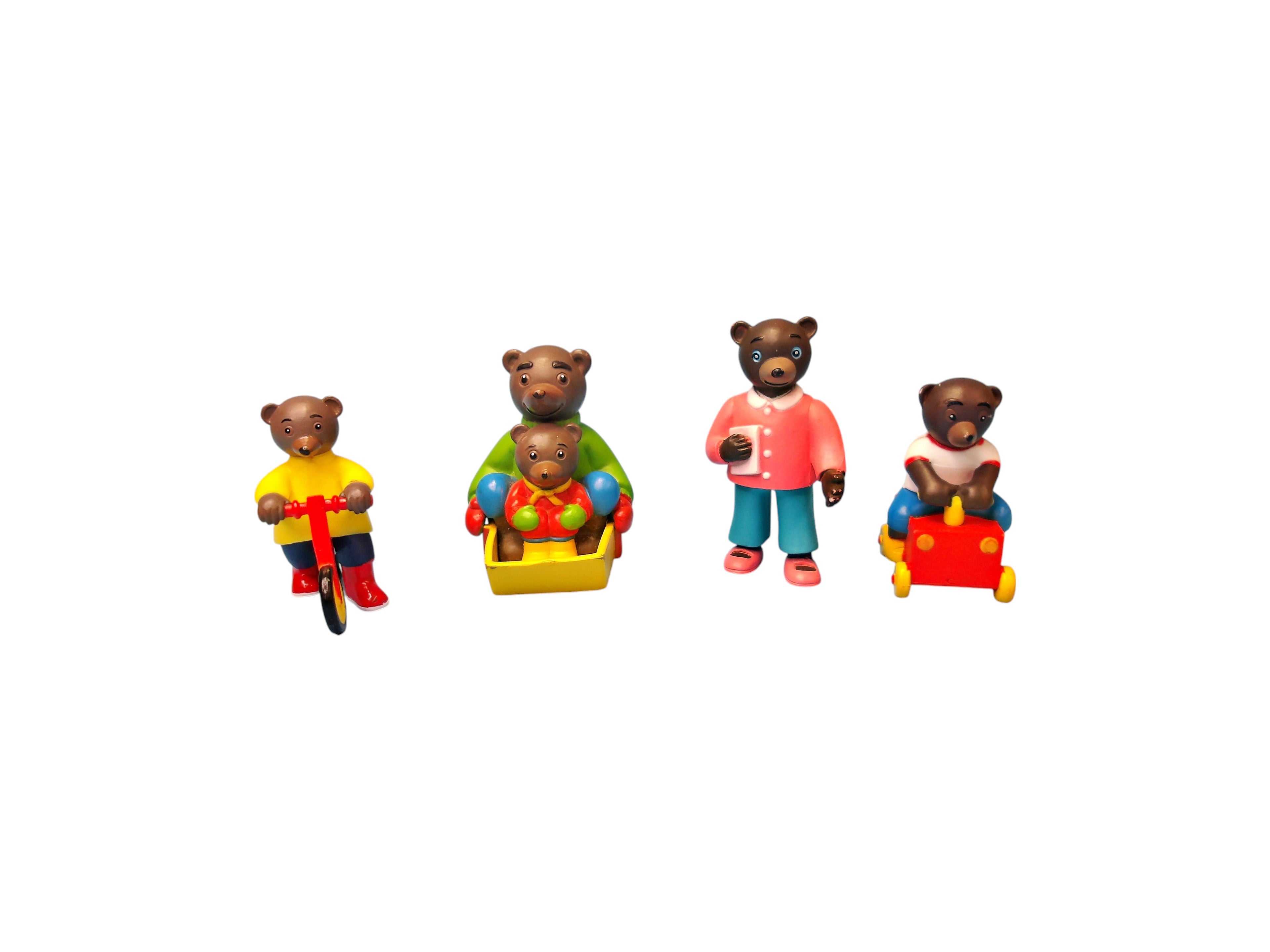 Figurine - Famille Petit Ours Brun - x4