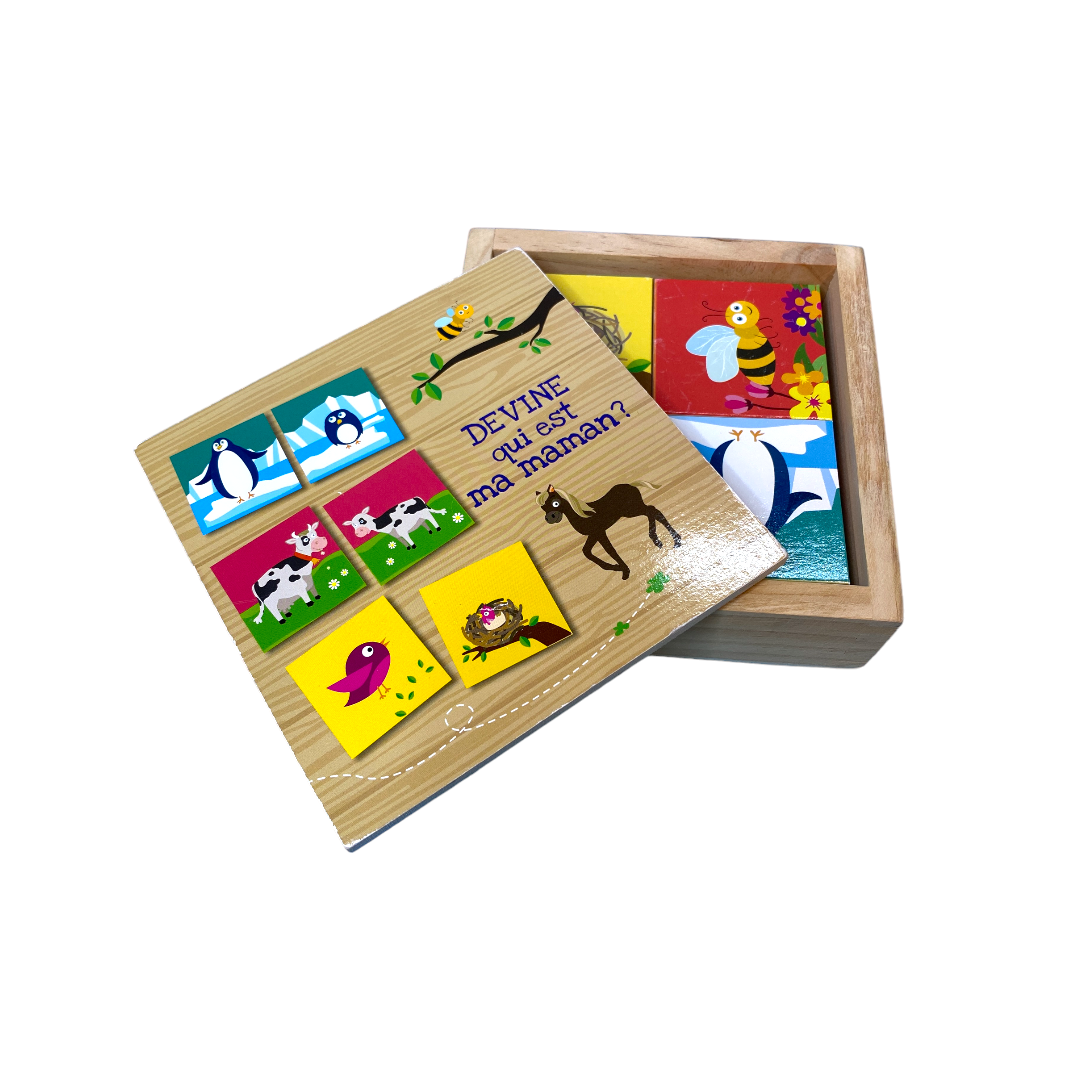 Domino en bois - Devine qui est ma maman