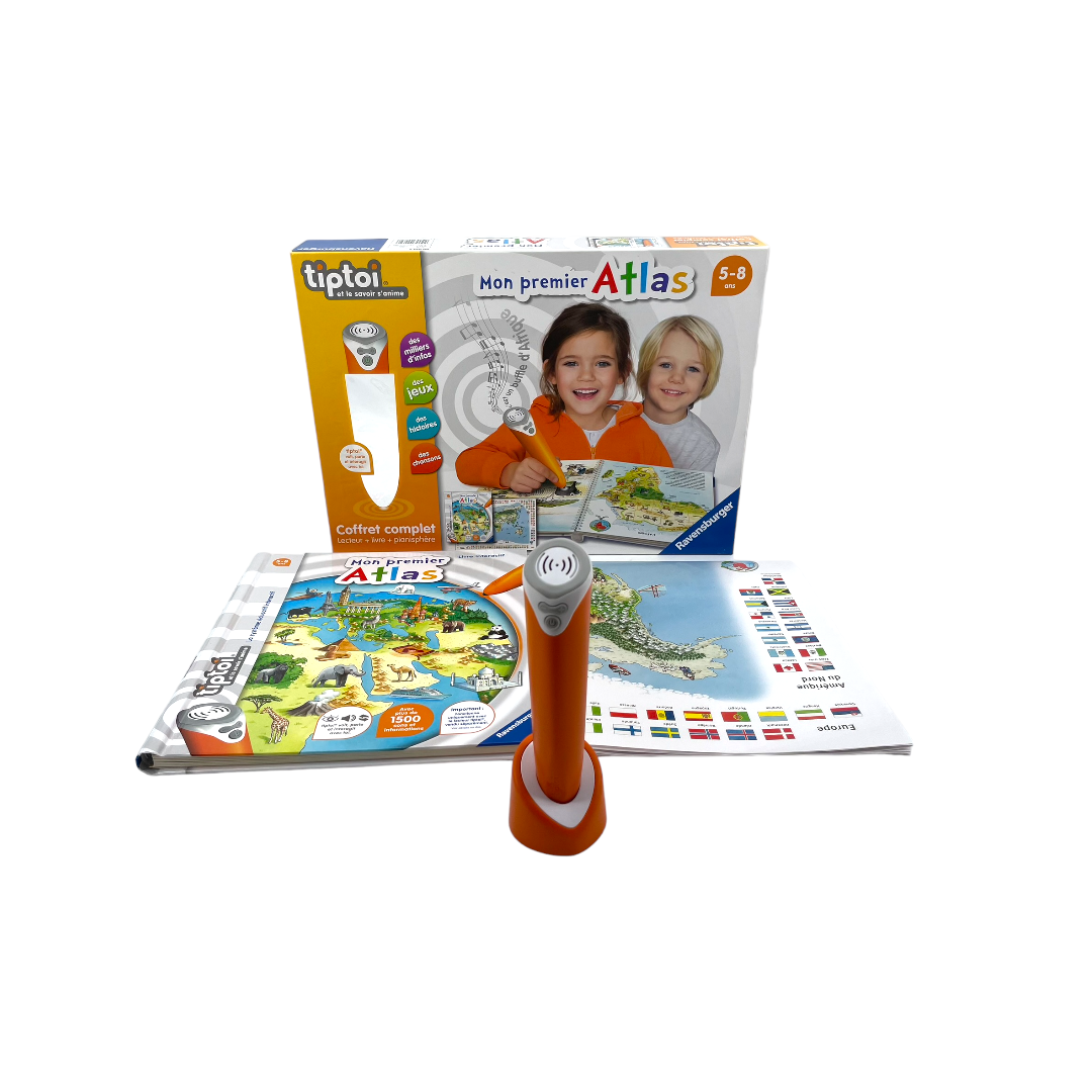 Tiptoi - Coffret complet lecteur interactif + livre Atlas- Édition 2019