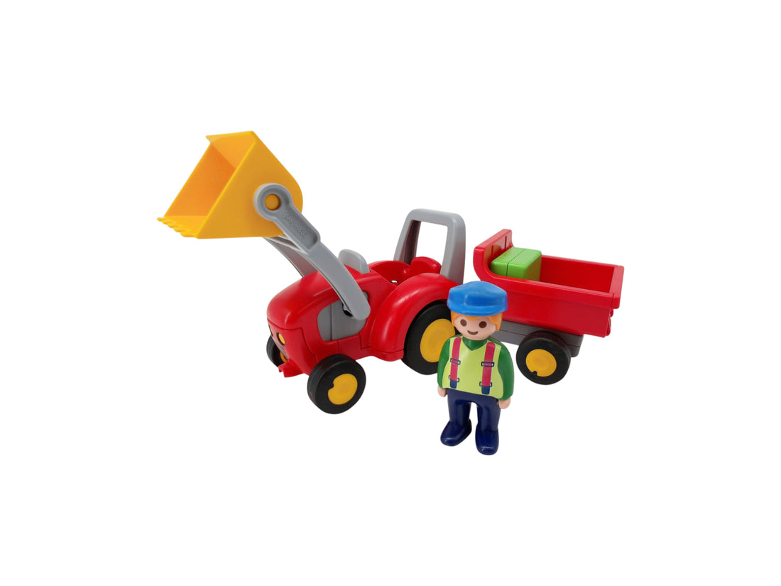 Playmobil 1.2.3. - Fermier avec tracteur et remorque - Set 6964