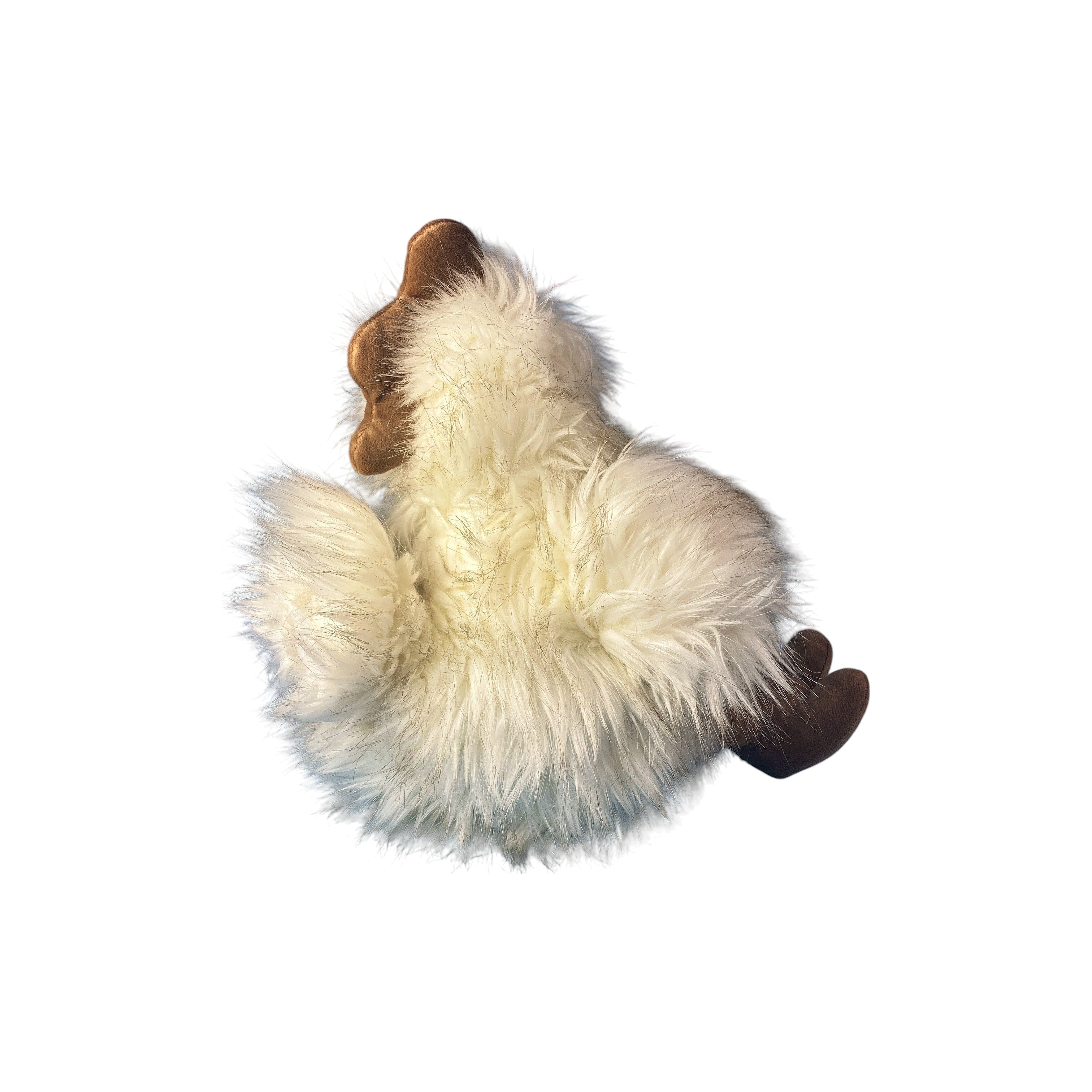 Peluche poule panache blanc