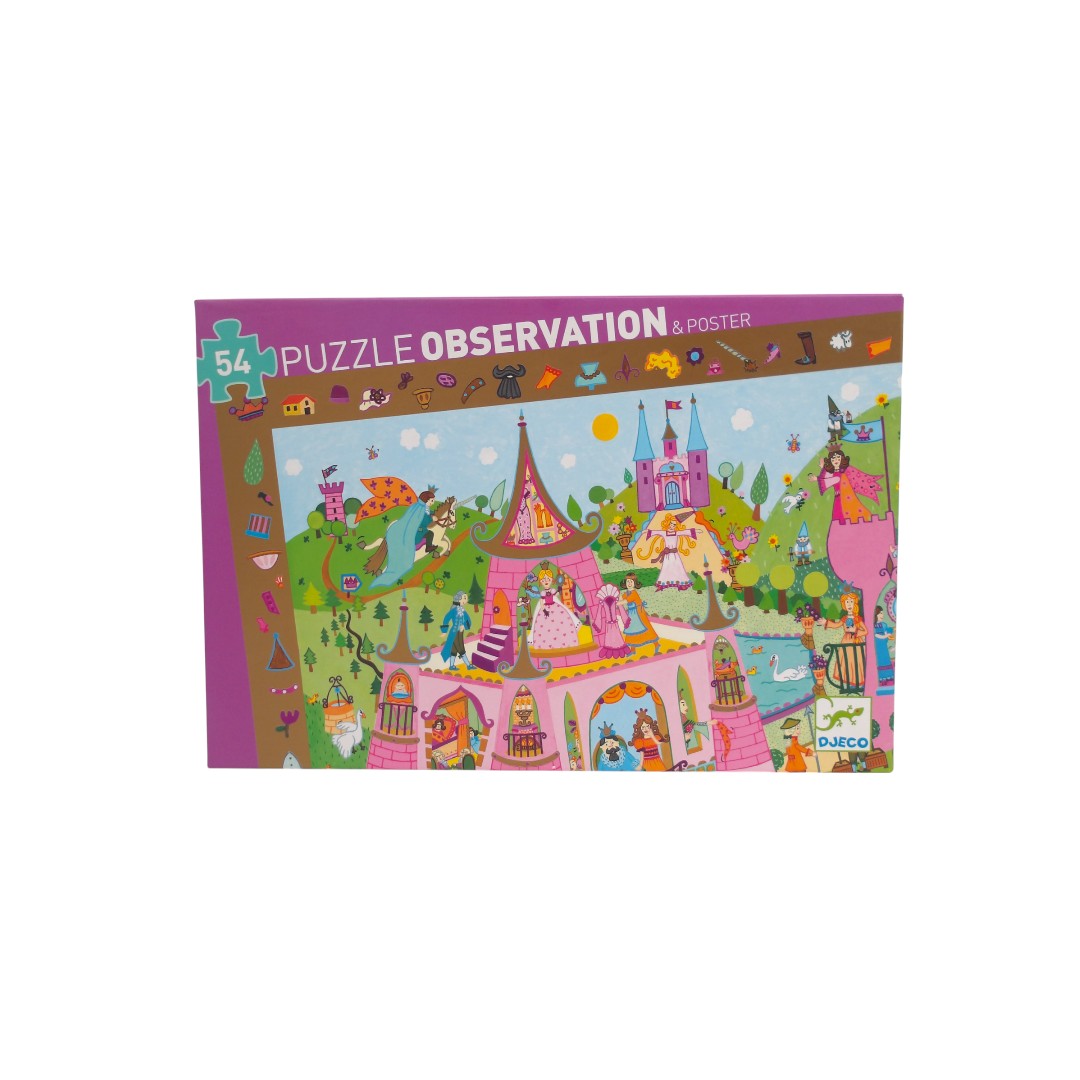 Puzzle Observation et poster - Princesses - 54 pièces