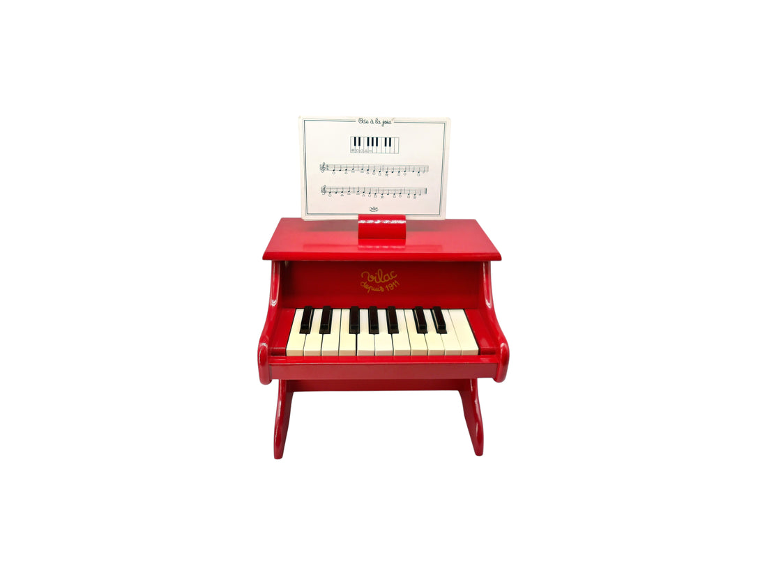 Mini piano en bois rouge