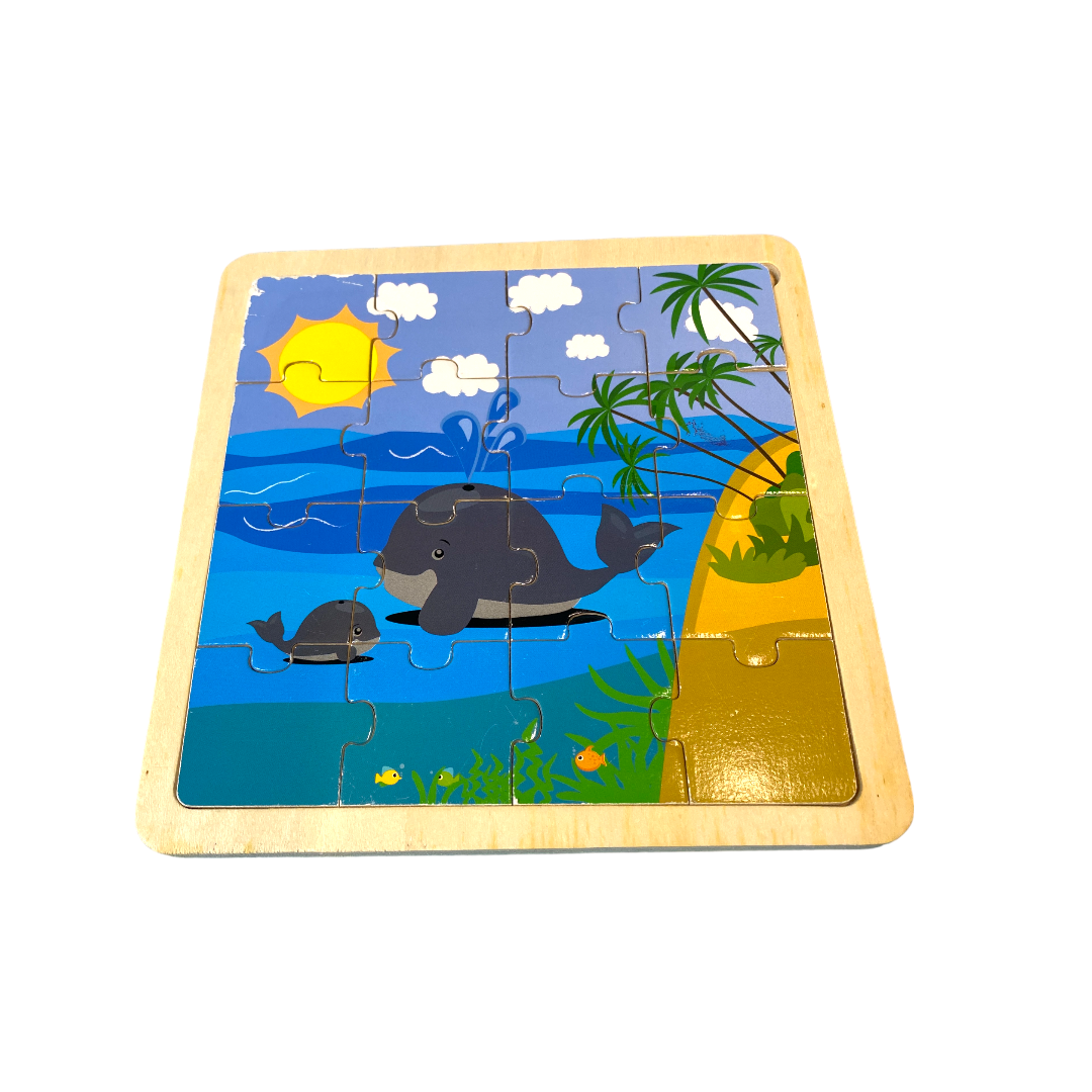 Puzzle en bois - Baleine - 16 pièces