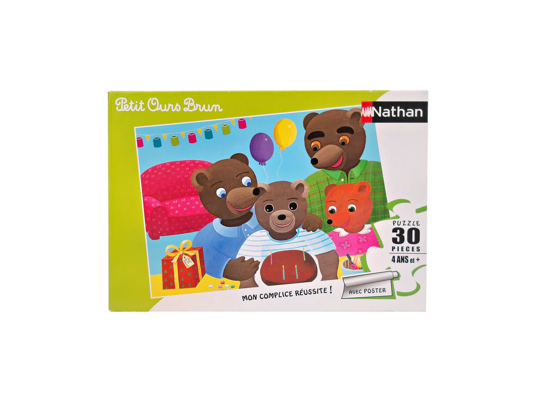 Puzzle - Petit Ours Brun - Anniversaire - 30 pièces