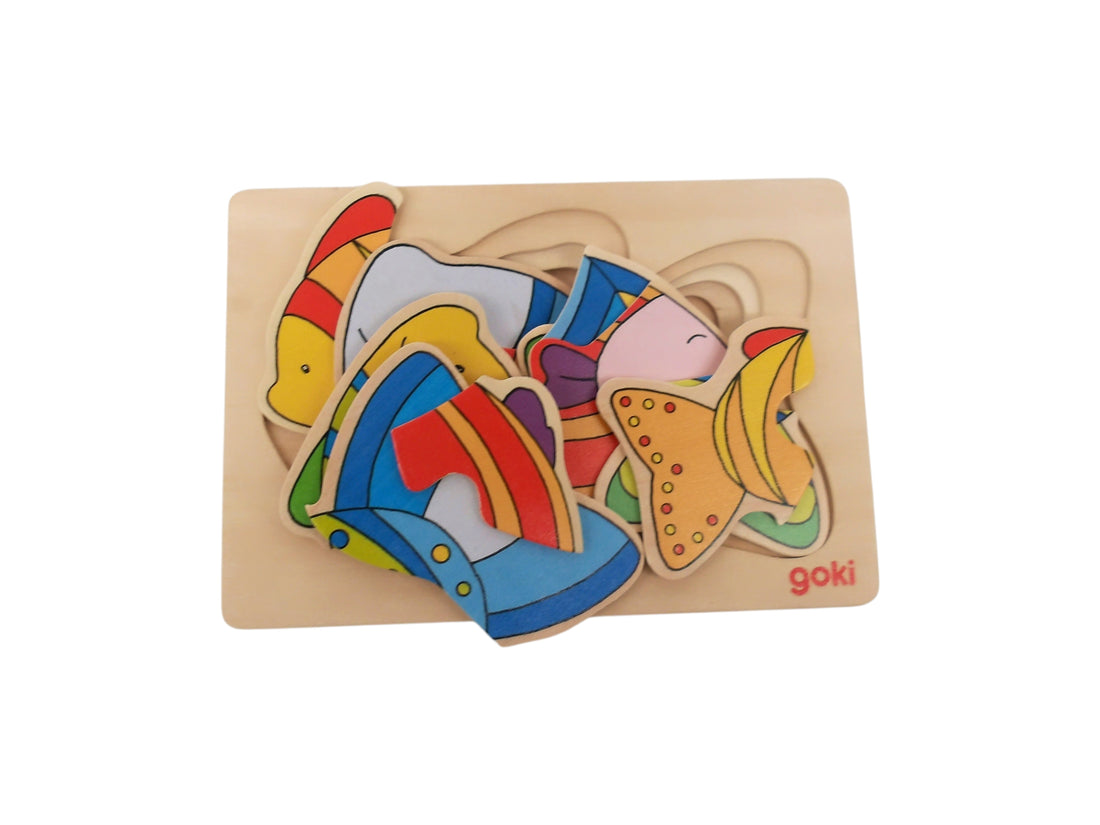 Puzzle en bois 4 en 1 - Poissons