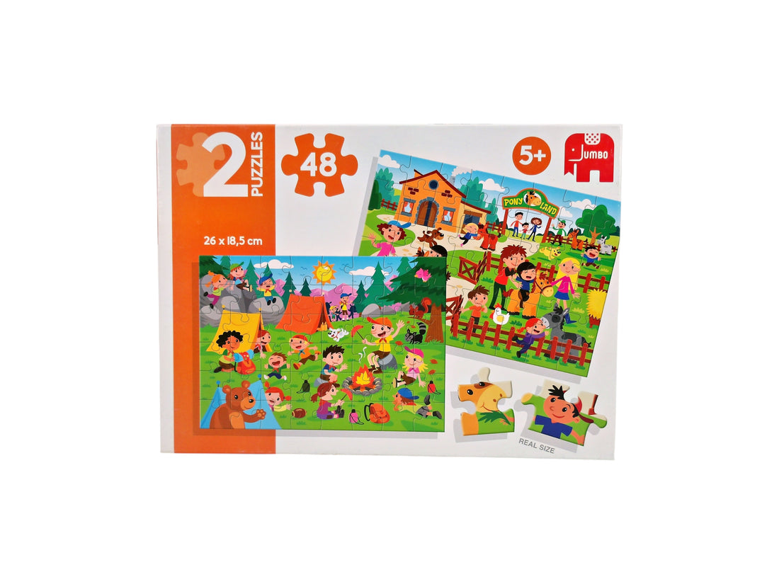 Puzzles - Enfants camping - 2 x 48 pièces